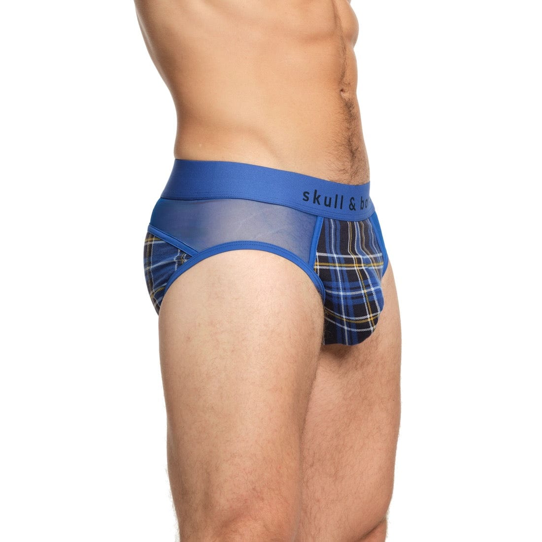 Blue Tartan Sheer Mesh Brief - Stylish Lingerie Underwear for Women | Perfect for Valentine's Day, Bridal Shower & Romantic Occasions