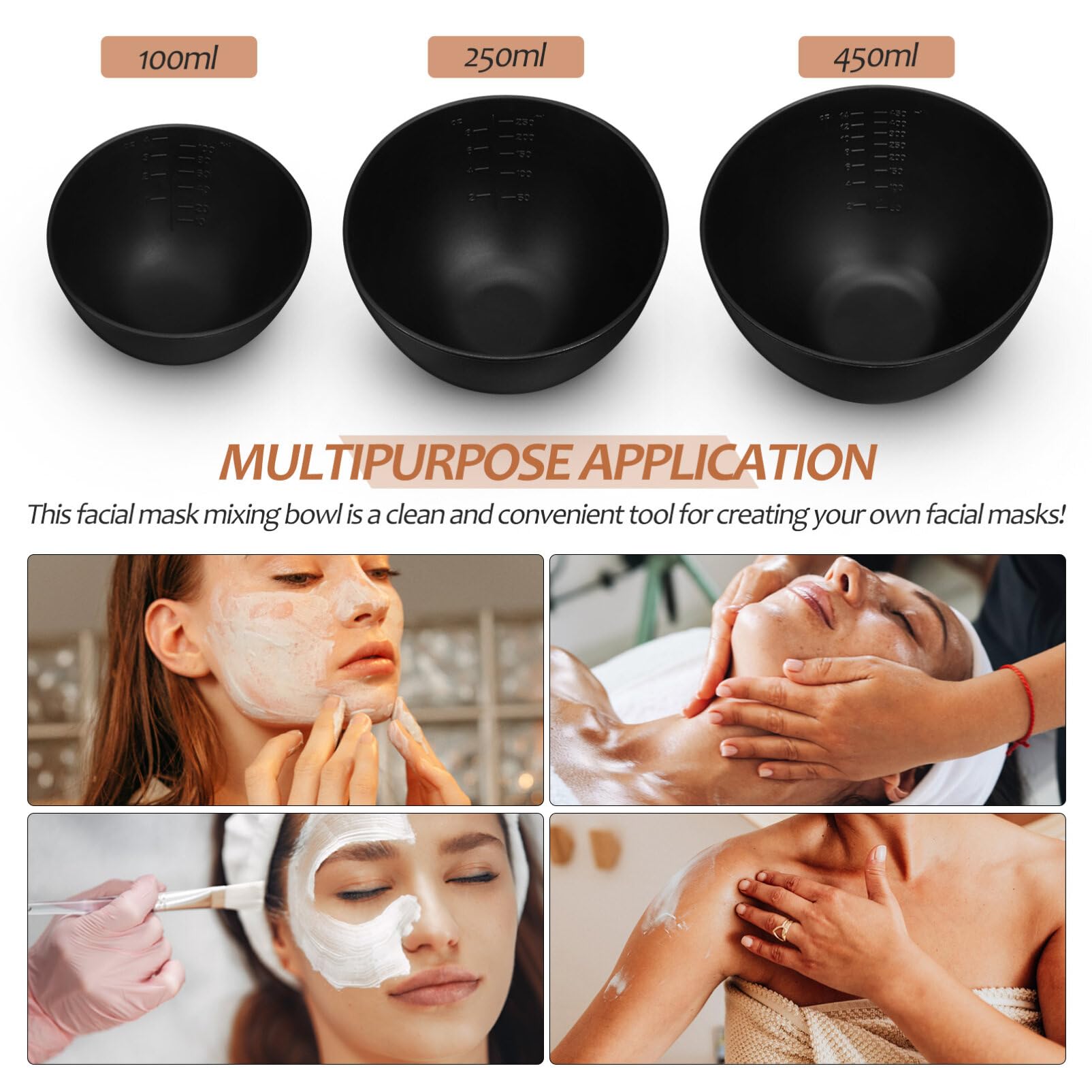 3pcs Silicone Mask Mixing Bowls for DIY Facial & Spa - Beauty Accessories, Salon Tools, Mask Making Containers - Perfect for Home Spa, Professional Salons & DIY Skincare Routines
