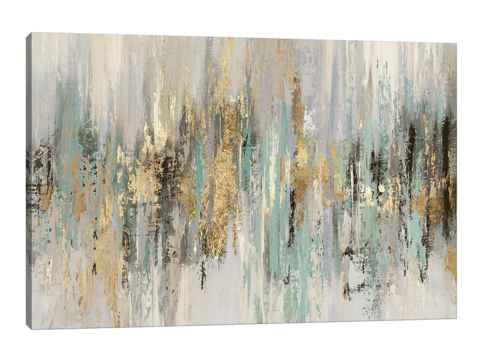GUTTATY Abstract Wall Art Canvas - Modern Gold Textured Painting for Living Room & Bedroom Decor - 32x48 Inches - Perfect for Retro Style Home, Office & Gallery Display