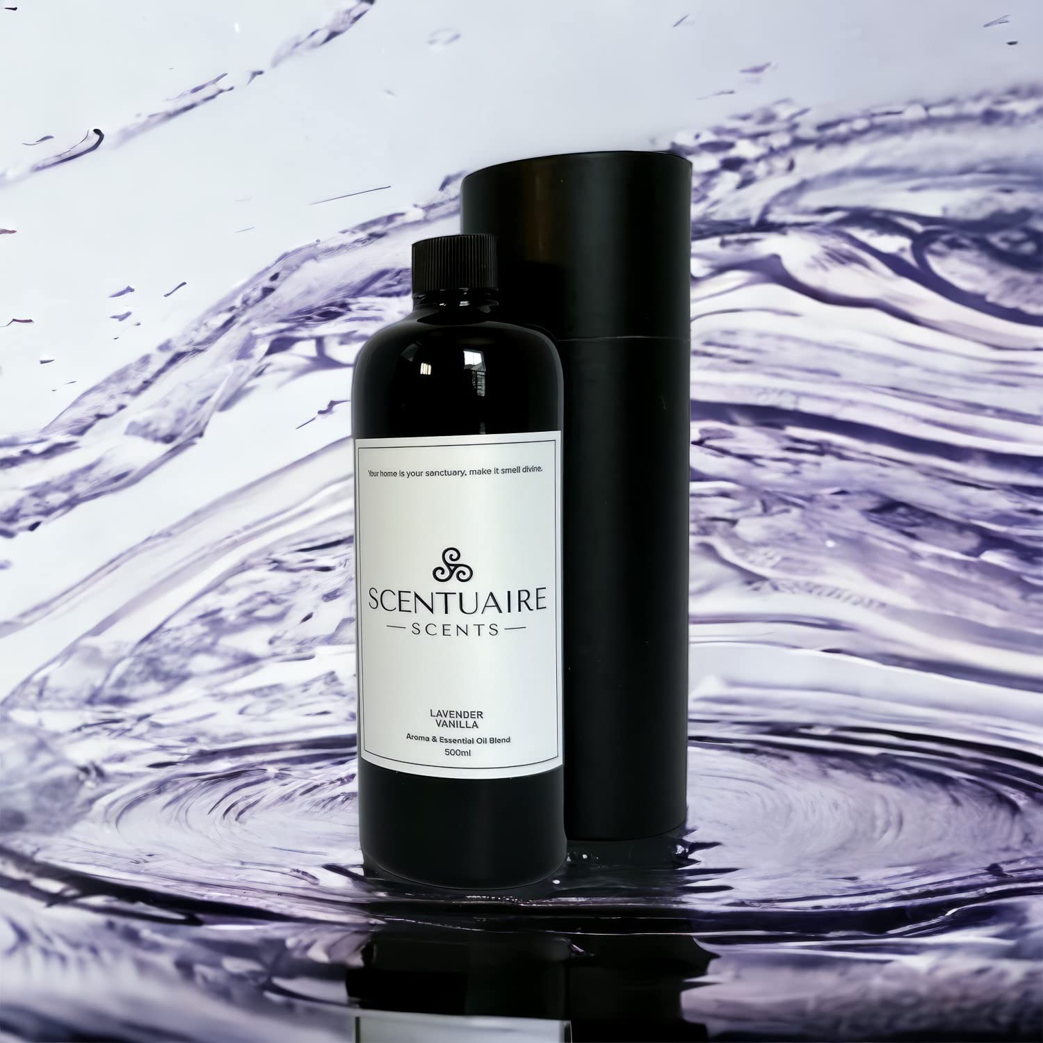 500ml Lavender Vanilla Essential Oil for Aromatherapy Diffusers | Premium Scented Oil Refill | Relaxation & Sleep Aid for Home & Spa