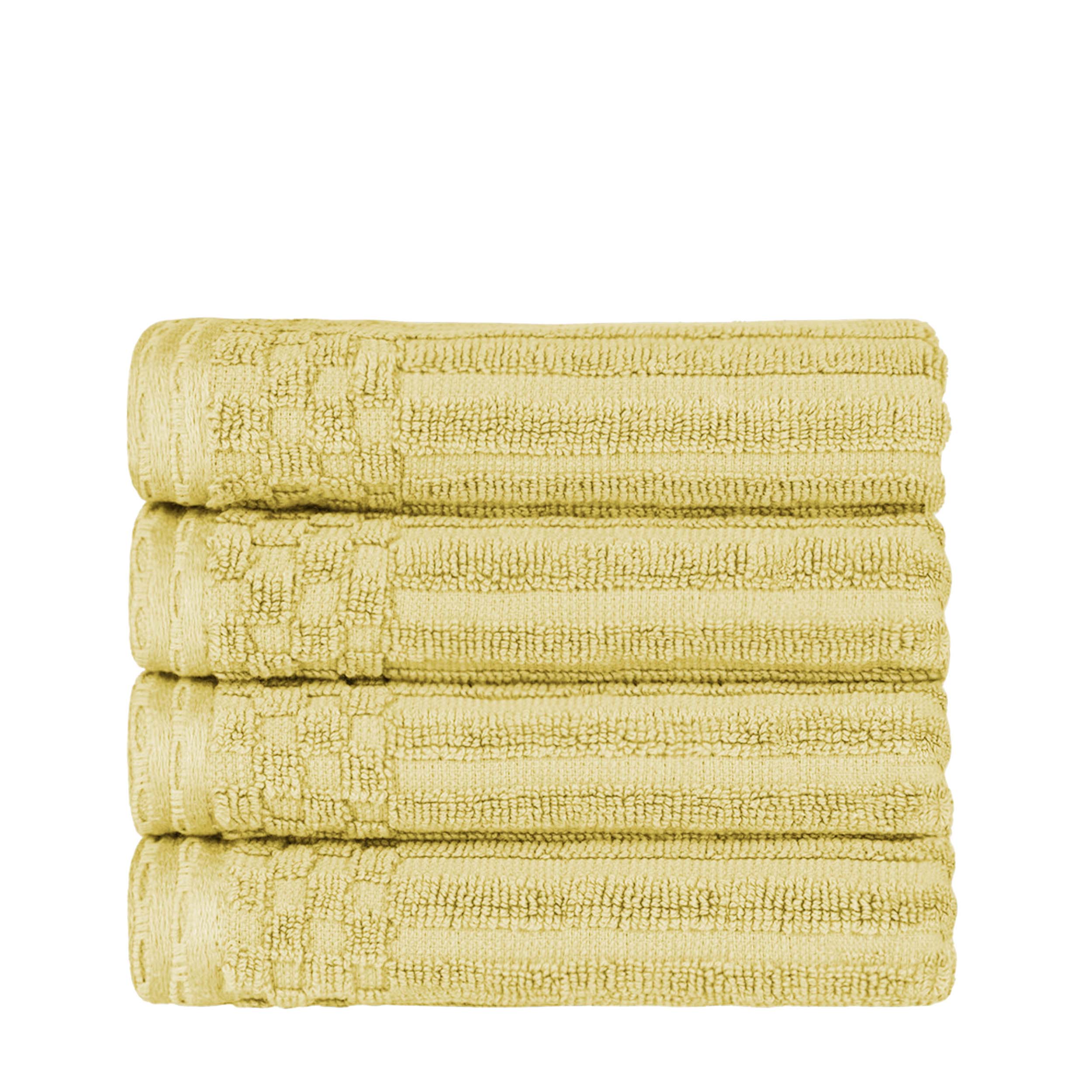 Premium Cotton Ribbed Textured Hand Towels - Ultra Absorbent 4-Piece Bath Towel Set for Kitchen, Bathroom & Gym - Soft Quick-Drying Guest Towels