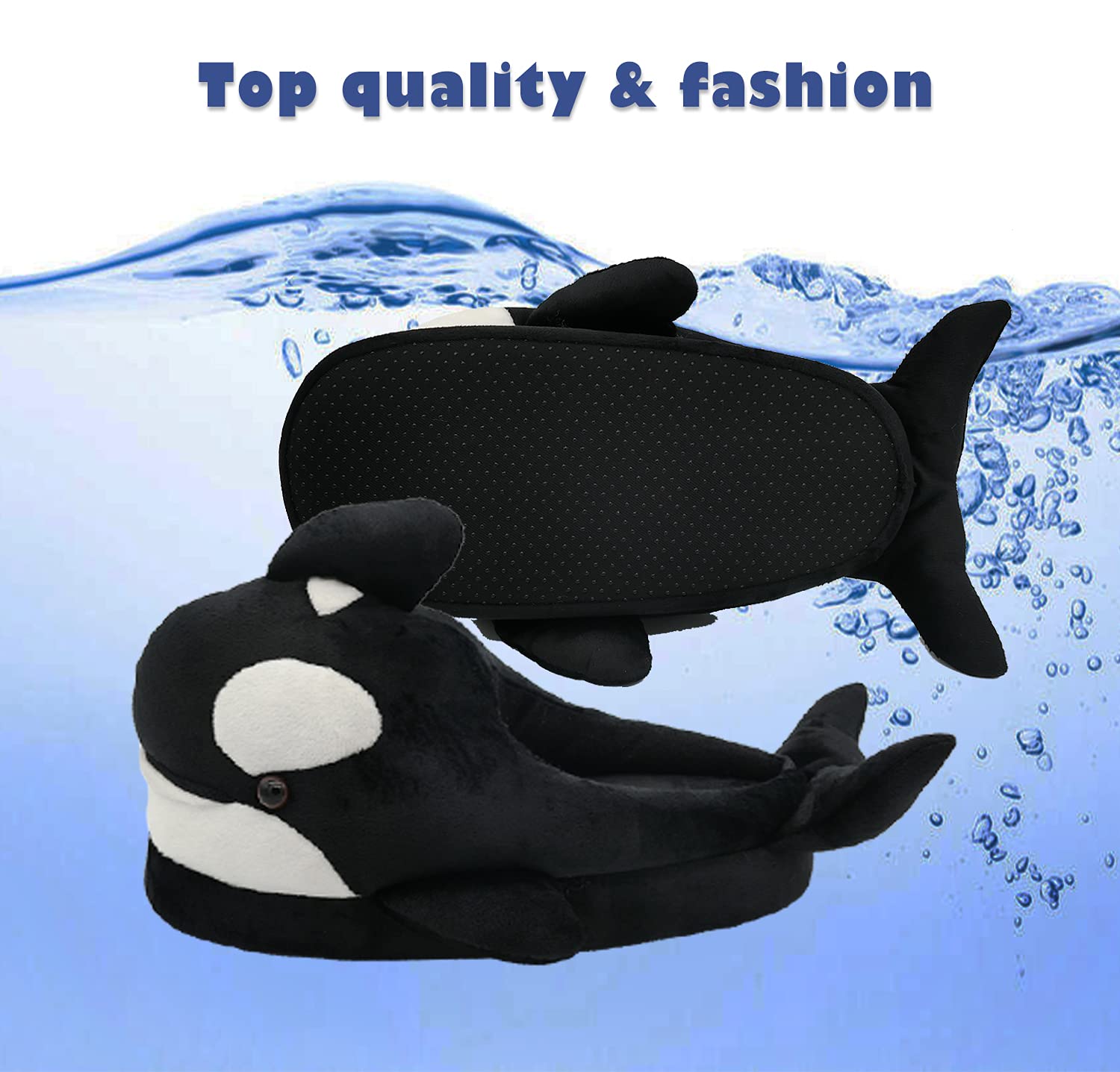 Women's & Men's Fluffy Shark & Whale Animal Slippers - Cozy Novelty Fish Slippers for Indoor Home Comfort, Perfect Gift for Christmas & Winter Relaxation
