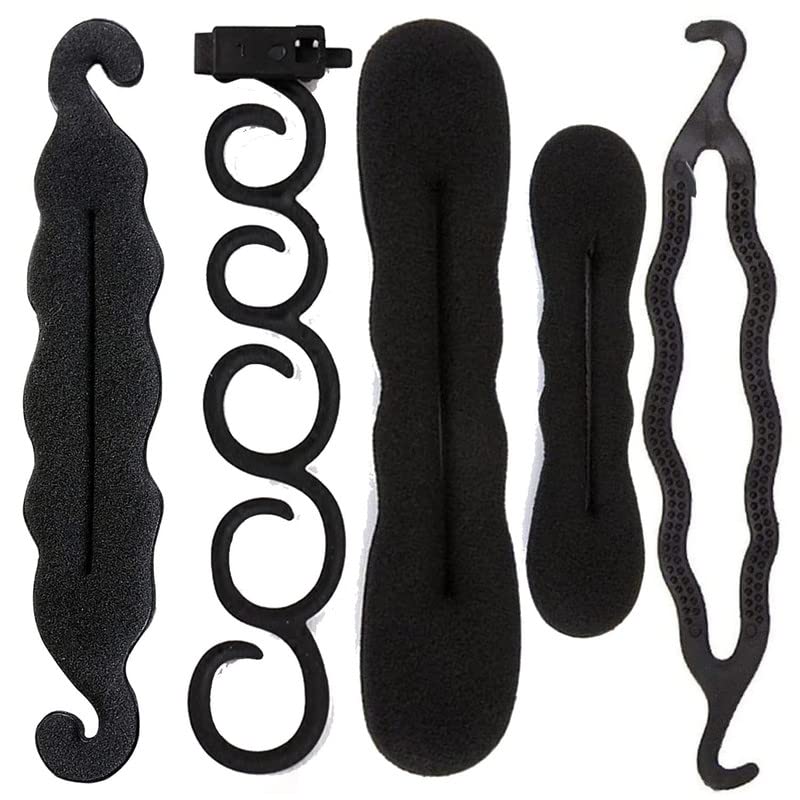 CHANDERKASH 5-Pack Women's Fashion Juda & Hair Extension Maker Combo - Black Hair Accessories for Braiding, Styling & Party Looks