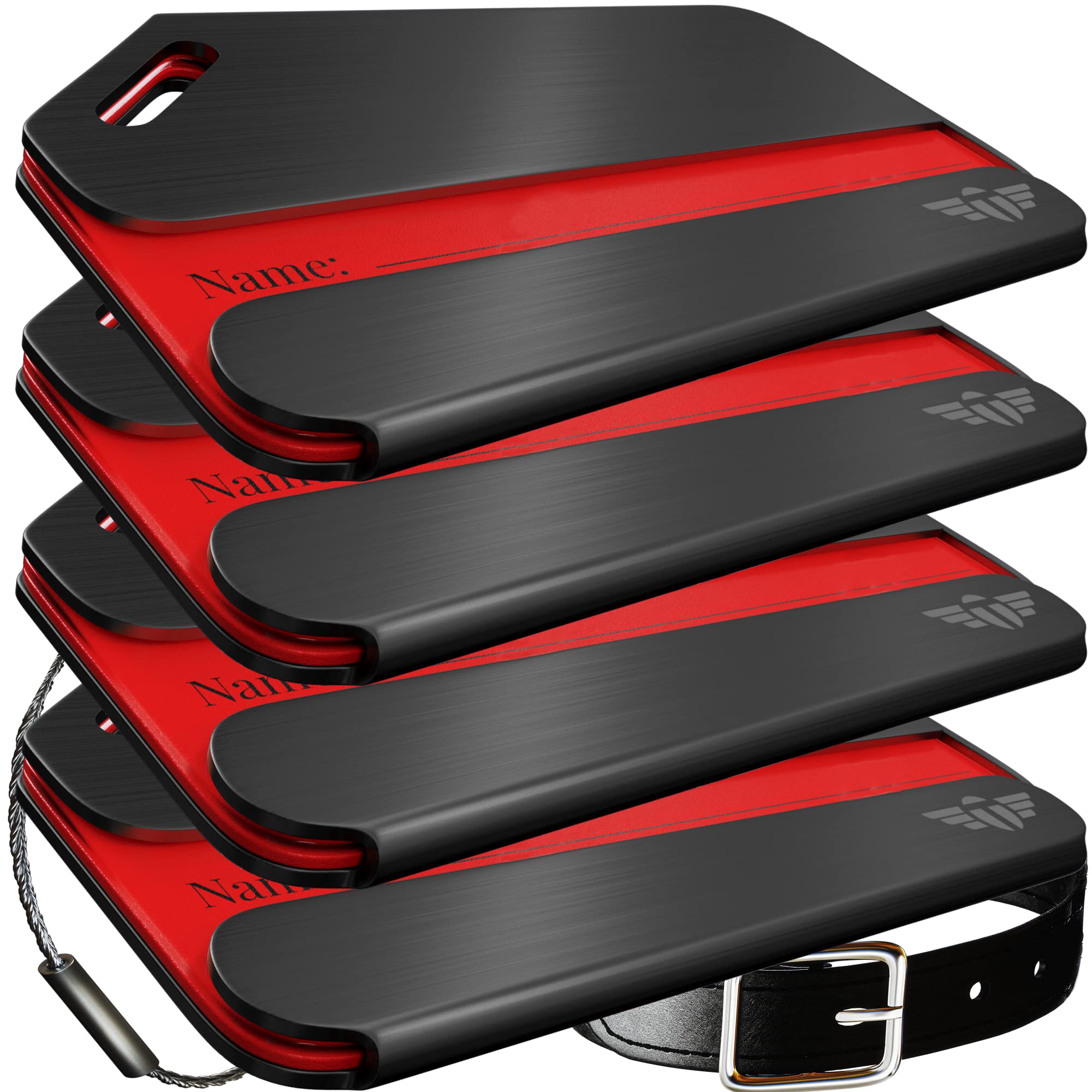 Durable Metal Luggage Tags for Suitcases - 4 Pack Thick Black Travel Bag Tags with Free Smart Recovery Service | Perfect for Air Travel, Cruise Trips & Business Travel Accessories