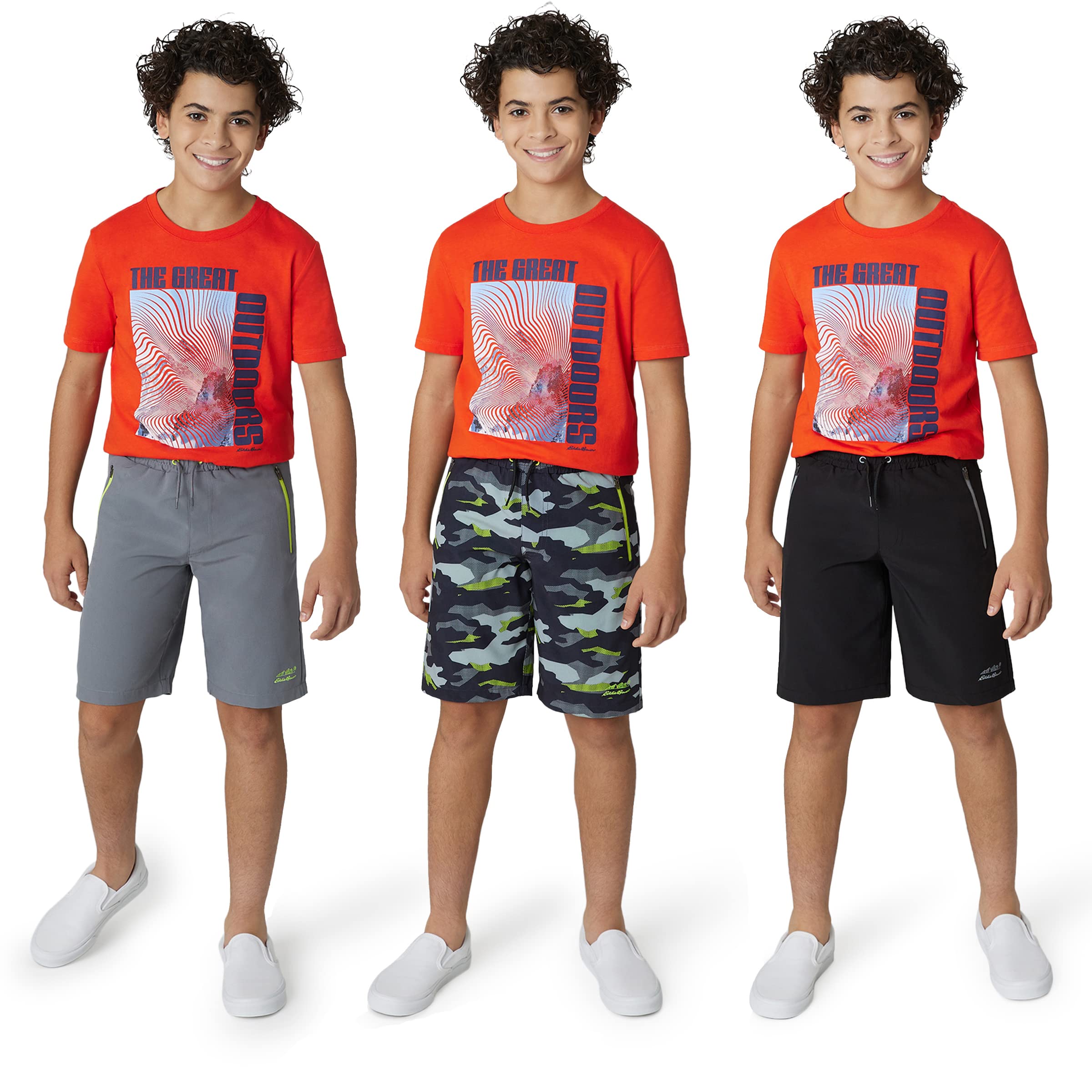 Eddie Bauer Boys Quick Dry Shorts 3-Pack for Active Play
