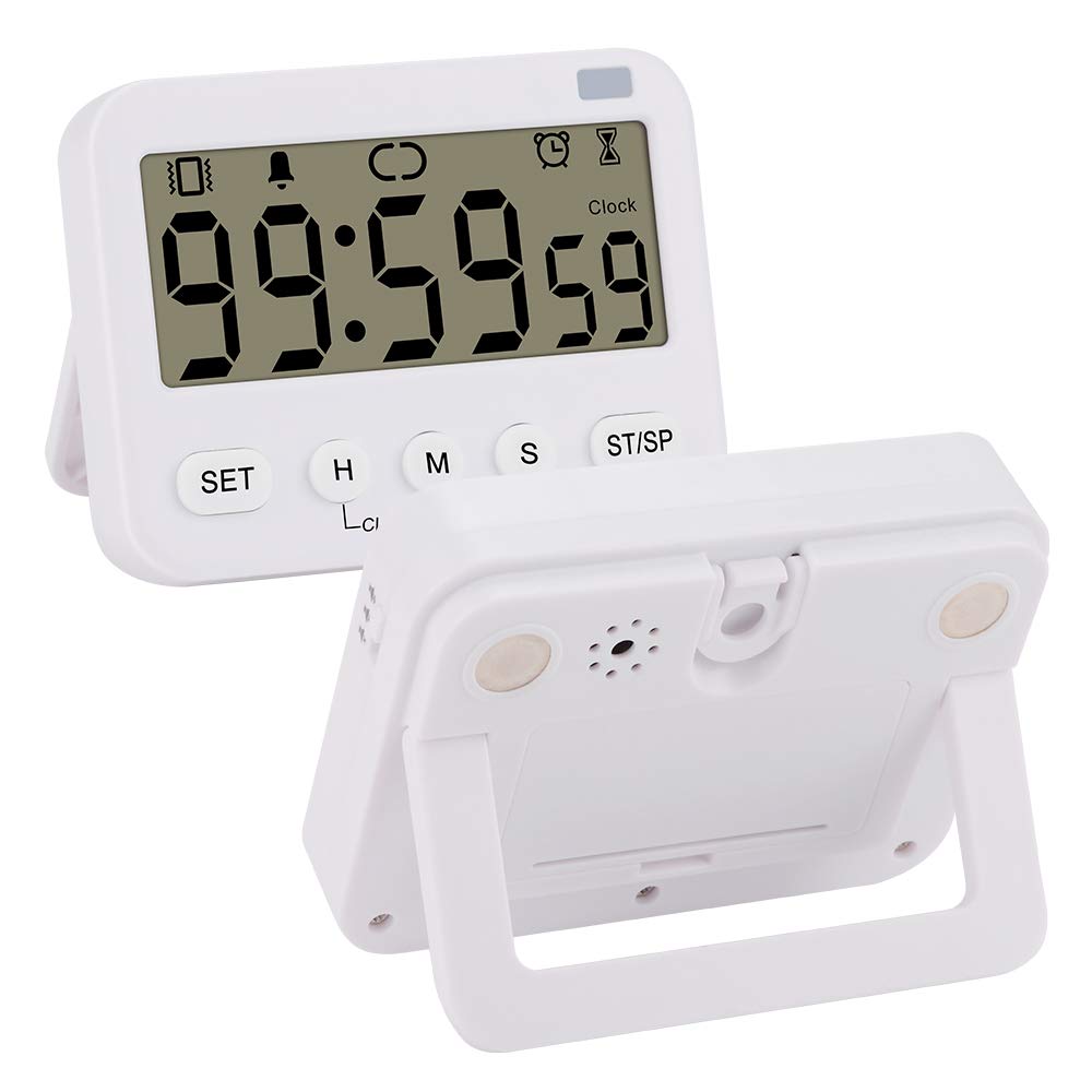 Stonylab 2 Pack Digital Timer Clock - Premium Multi-Function Countdown Timer with Alarm, Magnetic Back, Large Display (Vibration/Flash/Sound) - Perfect for Kitchen, Cooking, Baking, Meetings & Classroom Activities