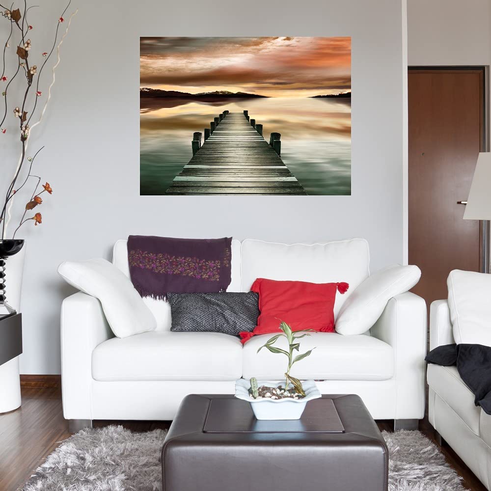 Sunset Jetty Fine Art Canvas Wall Decor by Danita Delimont - 43x32 Inch Ready to Hang Painting for Living Room, Bedroom, Office & More - Coastal Home Decor & Gift Idea for Beach House