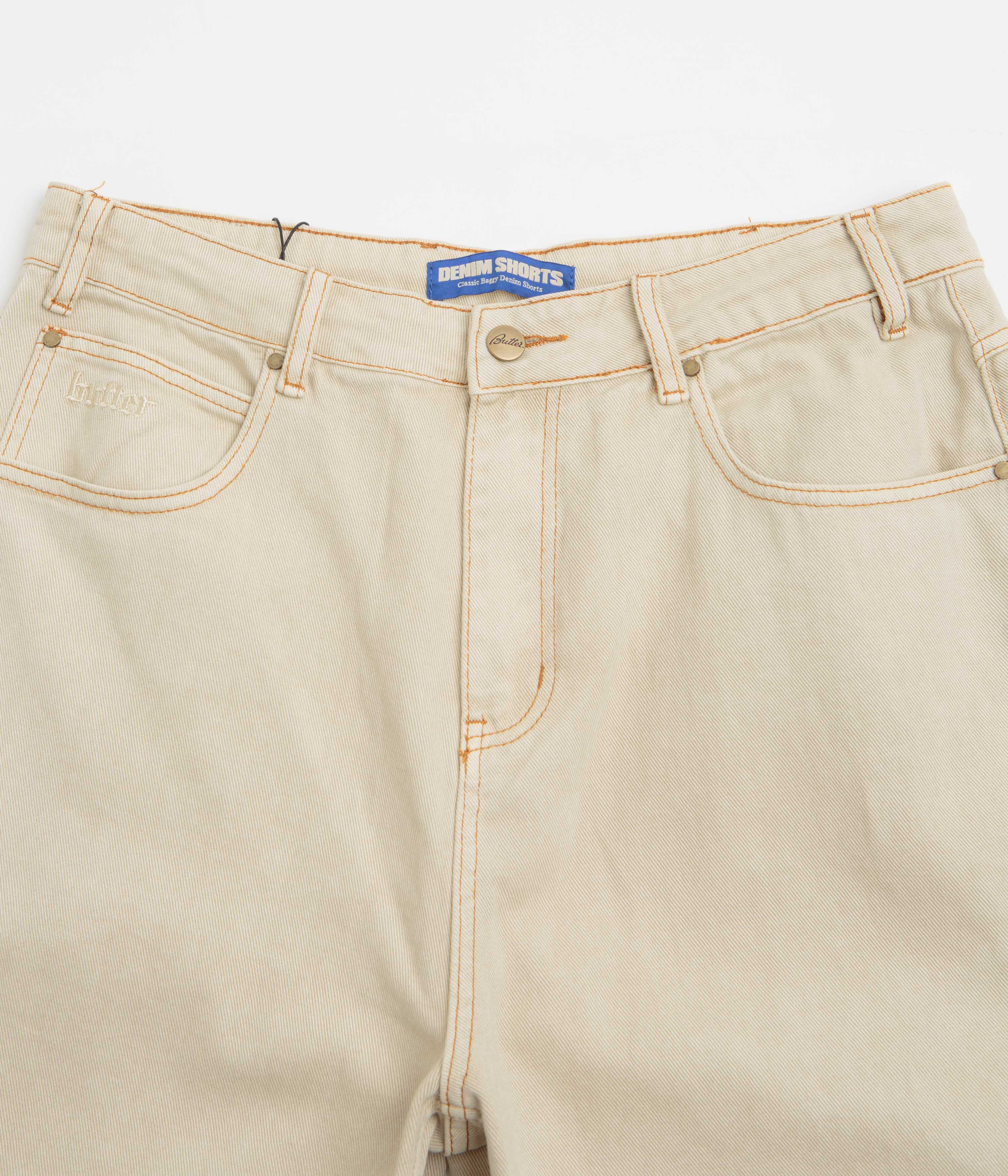 Butter Goods Rivet Denim Shorts for Men - Classic Bone Wash Distressed Denim Shorts | Casual Summer Wear, Street Style, Beach Outfits