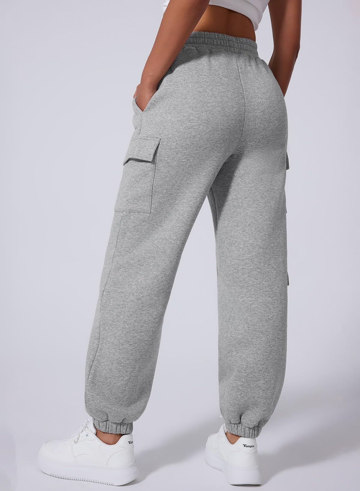 Aleumdr Women's Cargo Joggers - Fleece Lined Sweatpants with Pockets | High Waisted Baggy Athletic Pants for Women | Perfect for Fall, Workout, Yoga & Casual Wear
