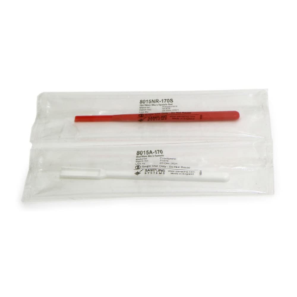 SteriWare 8015H-170S Sterile Disposable HDPE Micro-Spatula - 2ml Capacity, 170mm Length, White (Pack of 100) - Ideal for Lab Sampling, Medical Applications & Precise Material Handling