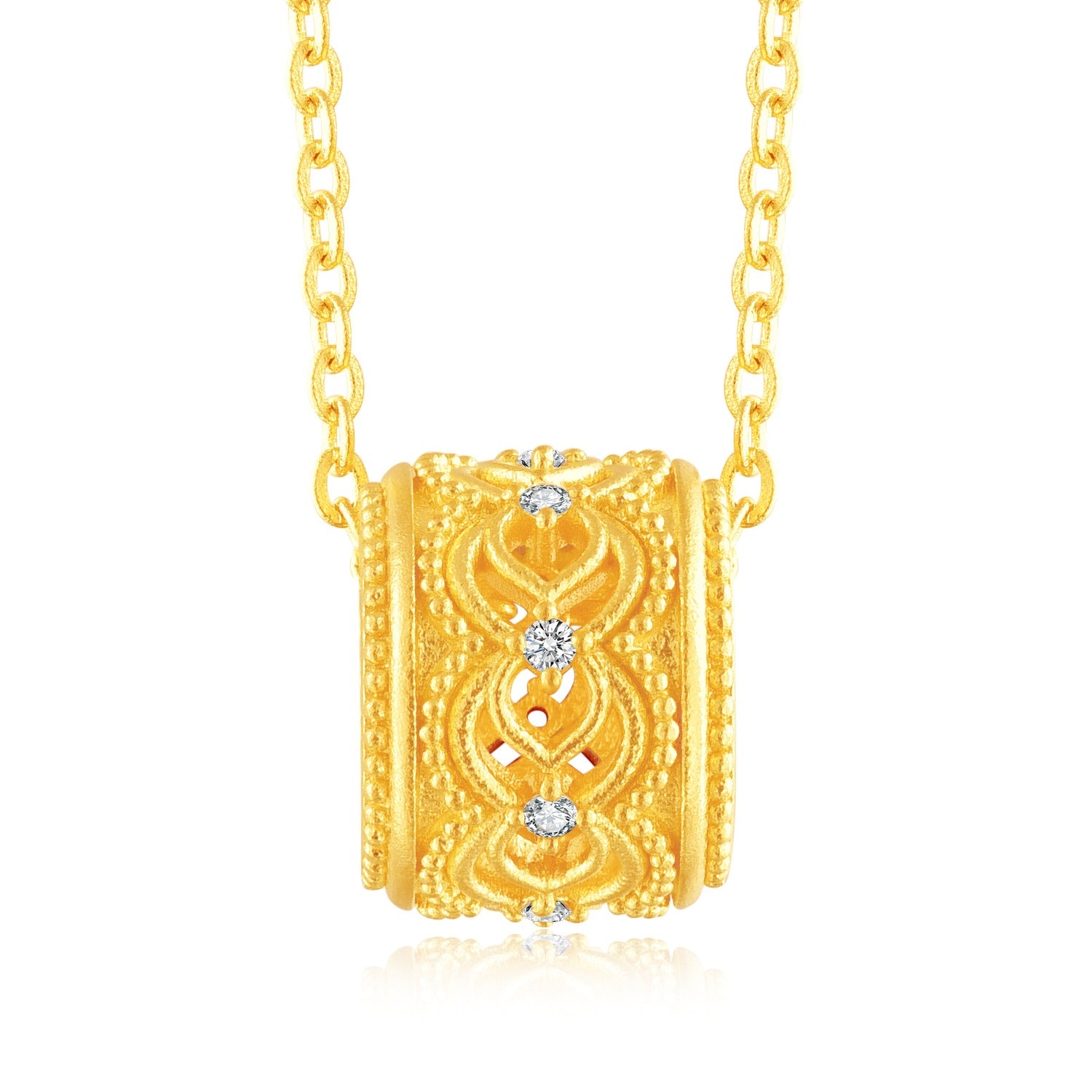 24K Gold Diamond Necklace for Women - Elegant & Luxurious Jewelry Gift for Anniversary, Wedding, or Special Occasions