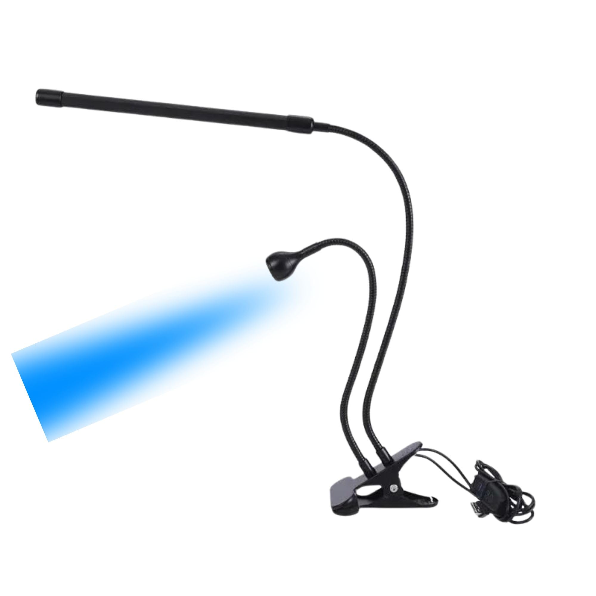 3W Portable UV LED Nail Lamp with Adjustable Gooseneck & USB Charging - Mini Clamp Table Light for Gel Nails Manicure at Home or Salon (Black) | Fast Drying, Compact Design for Travel & Professional Use
