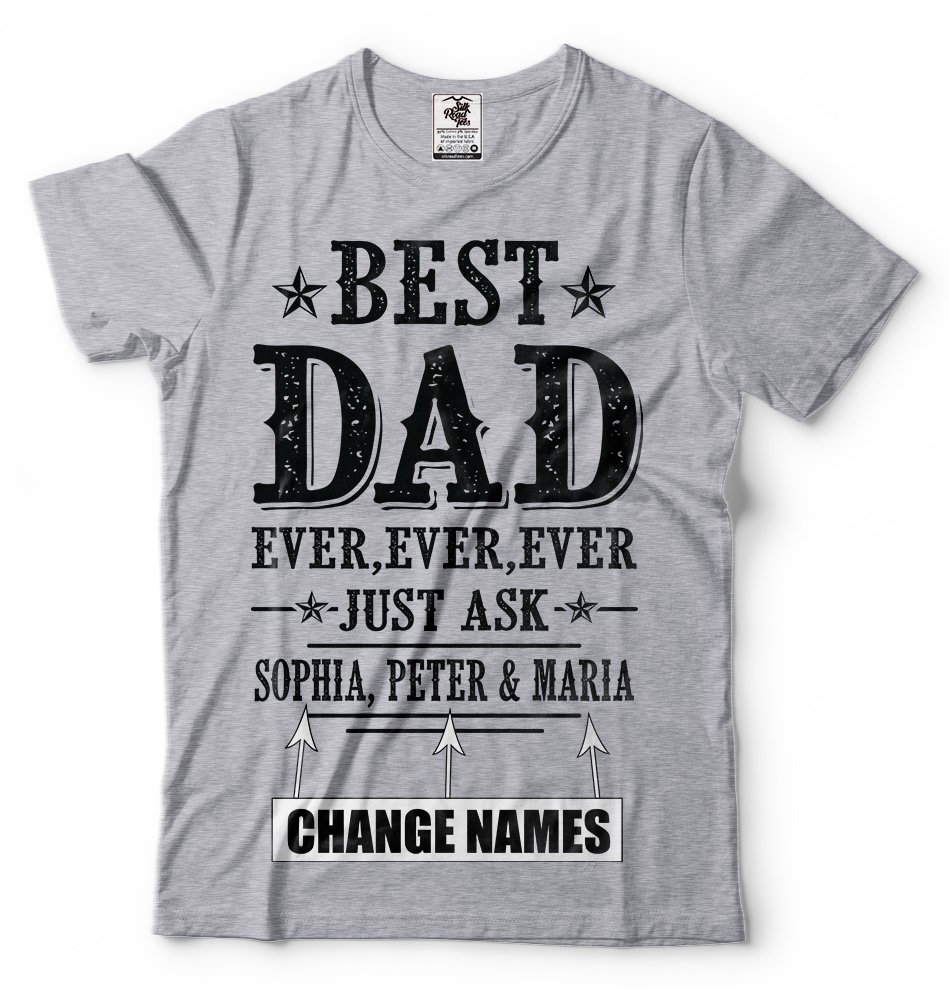 Personalized Dad T-Shirt - Custom Name Father's Day Gift - Funny & Heartwarming Present for Dad - Perfect for Father's Day, Birthday & Family Events