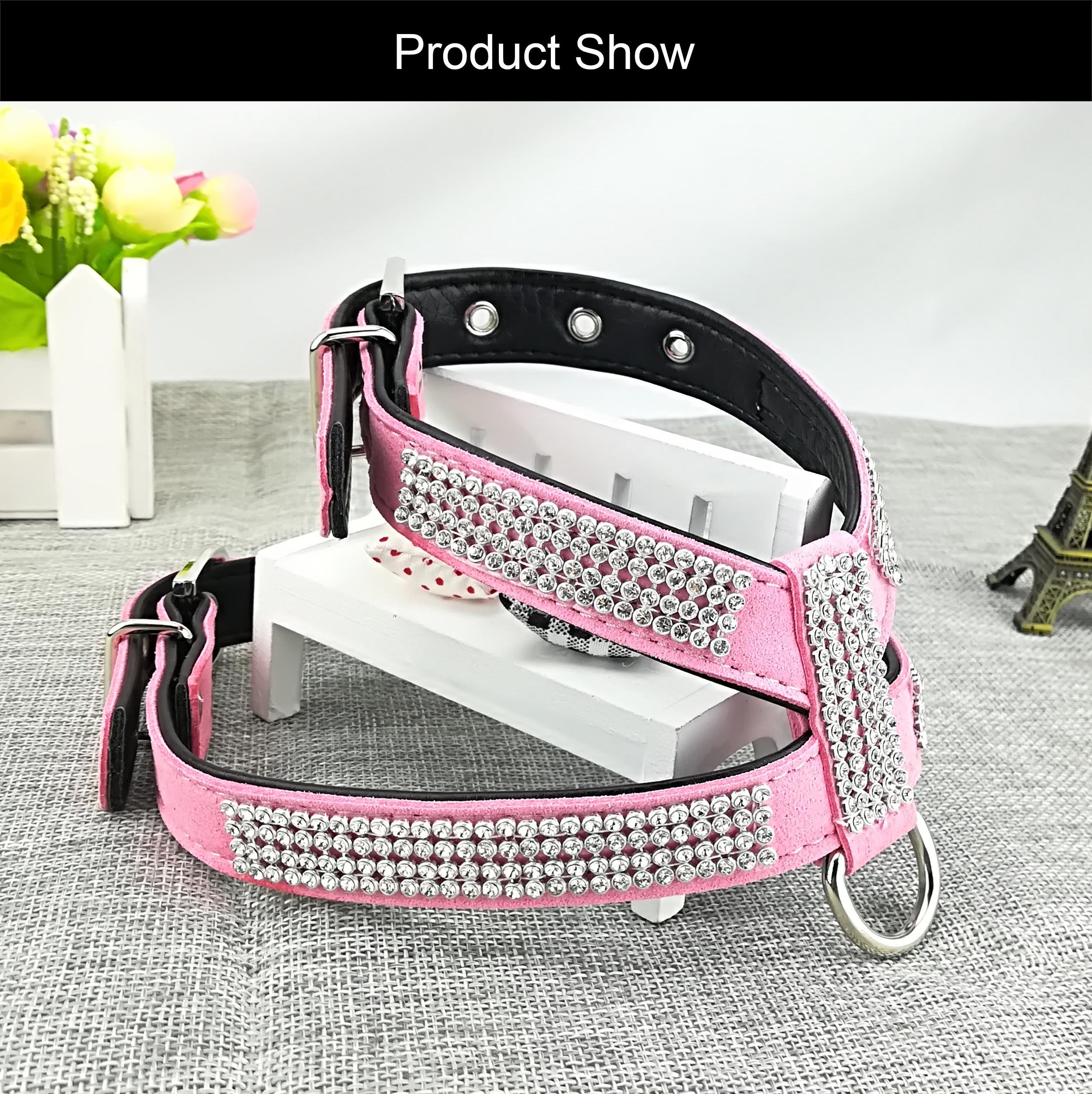 Sparkling Pink Diamond Dog Harness for Small Dogs - Fashionable Bling Pet Accessory for Cute Girl Puppies - Perfect for Walks, Photos & Special Occasions