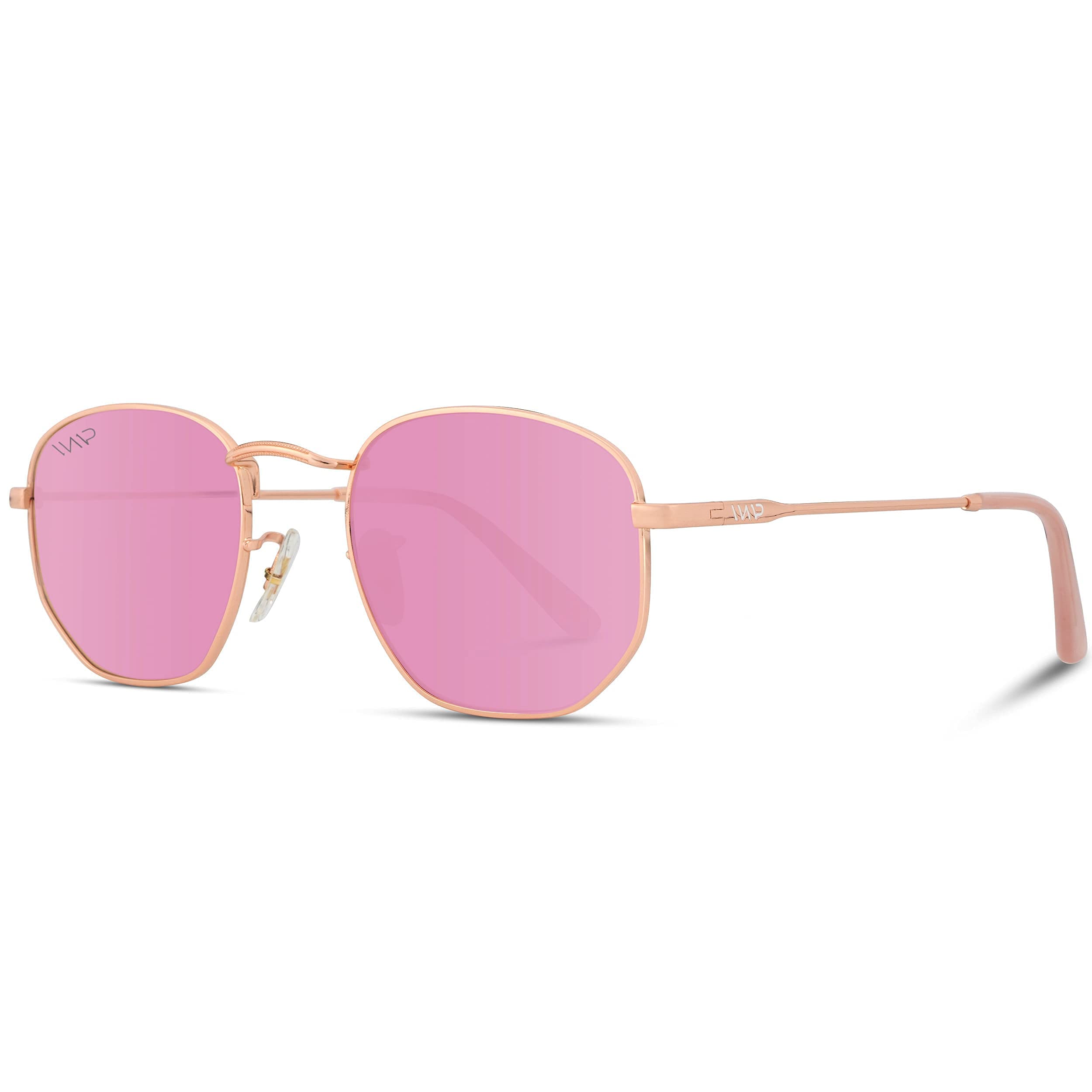 WearMe Pro Polarized Hexagon Retro Sunglasses for Men & Women - UV Protection, Fashion Round Frame - Perfect for Driving, Beach & Outdoor Activities