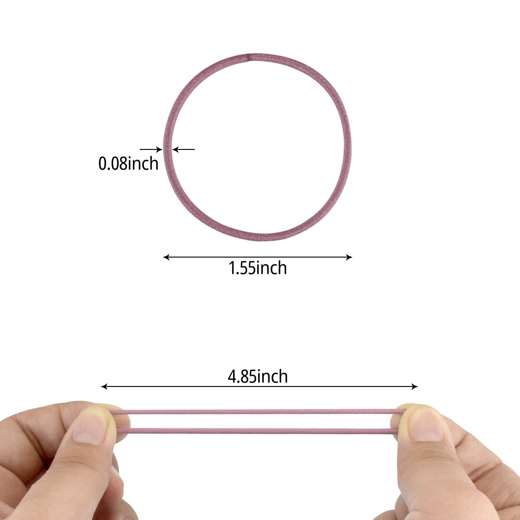50 Pcs Soft Elastic Hair Ties - No Damage Hair Bands for Women, Girls & Kids - Ponytail Holders & Hair Accessories (Khaki) - Perfect for School, Work, Gym & Everyday Use