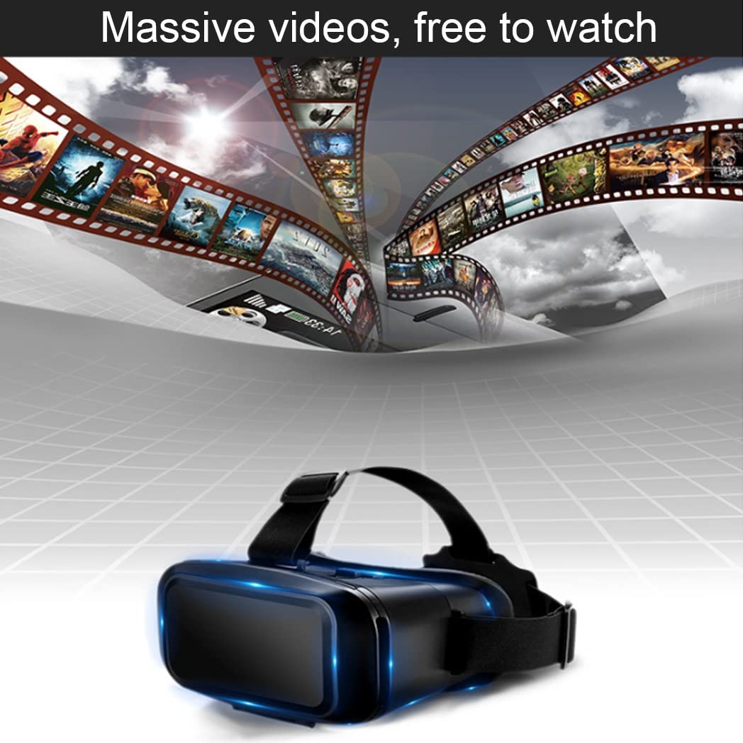 Lunette 3D VR Headset with Bluetooth Controller - Compatible with iPhone 13 Pro Max/13 Pro/13/12/11, Samsung Galaxy S21, Huawei, Xiaomi - Immersive Virtual Reality Gaming & 360° Video Experience for Home Entertainment & Education