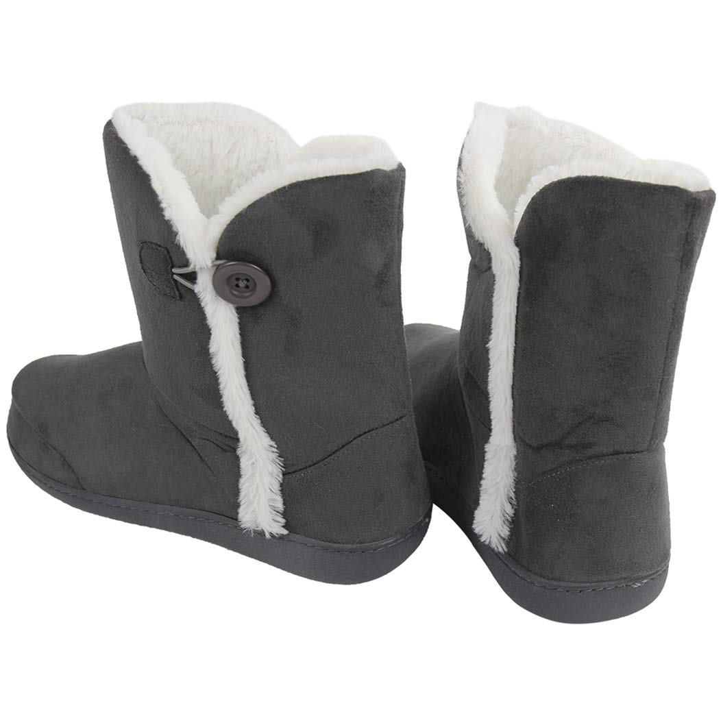 Women's Winter Warm Memory Foam House Slippers Boots - Indoor/Outdoor Cozy Non-Slip Fuzzy Slippers for Home, Office & Travel Comfort