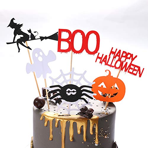 15-Piece Halloween Cake Topper Set - Haunted House, Ghost, Pumpkin & Spider Decorations for Wizard Party, Cupcakes & Spooky Celebrations | Perfect for Halloween Desserts, Birthday Cakes & Themed Events