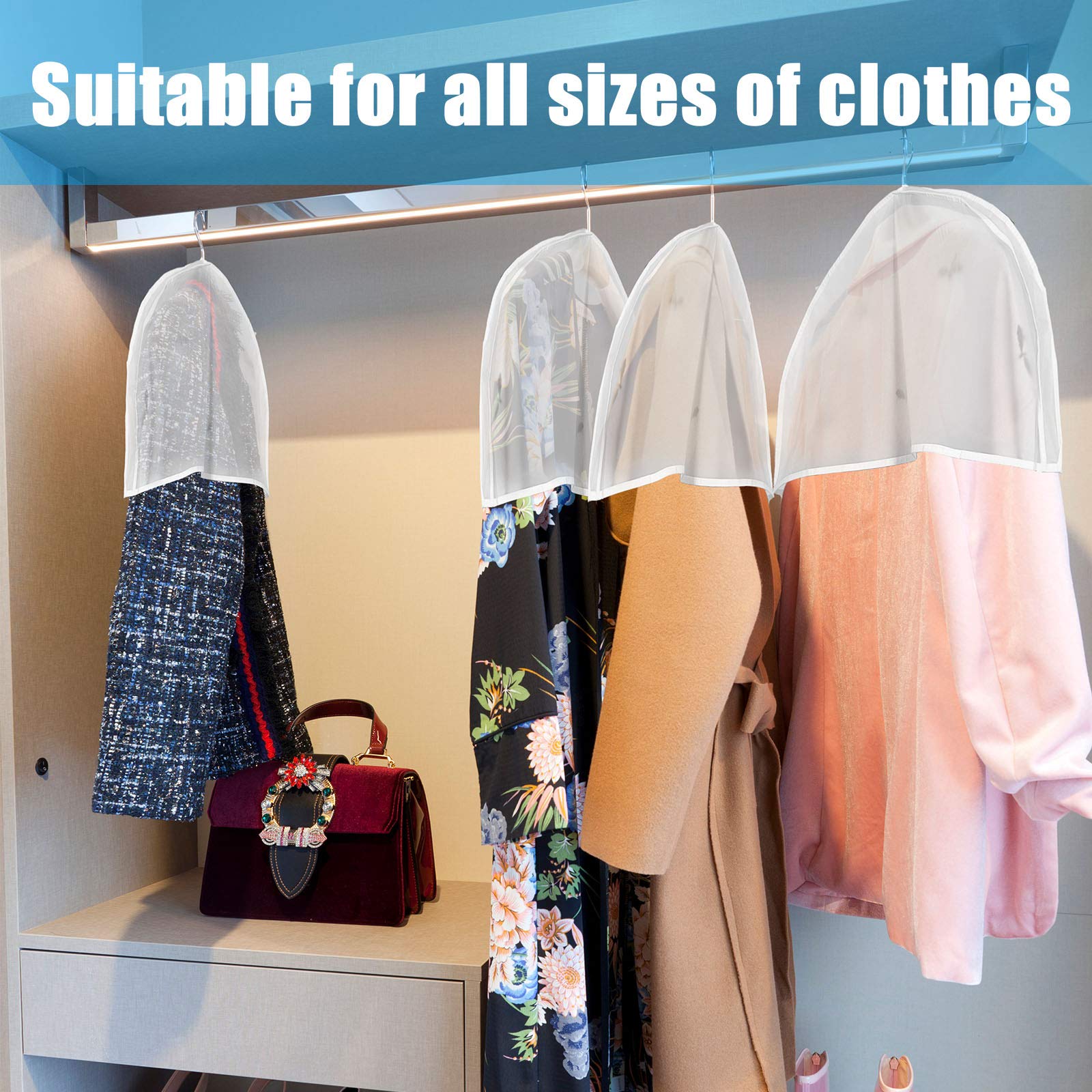 24 Pack Shoulder Dust Covers for Hanging Clothes - 24