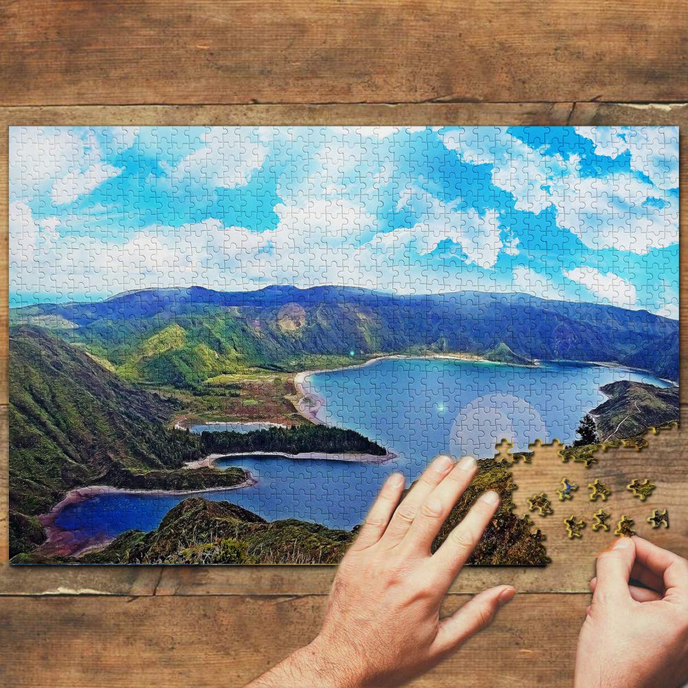 1000 Piece Portugal Azores Jigsaw Puzzle - Wooden Travel Souvenir & Artwork for Adults, Home Decor, Family Game Night