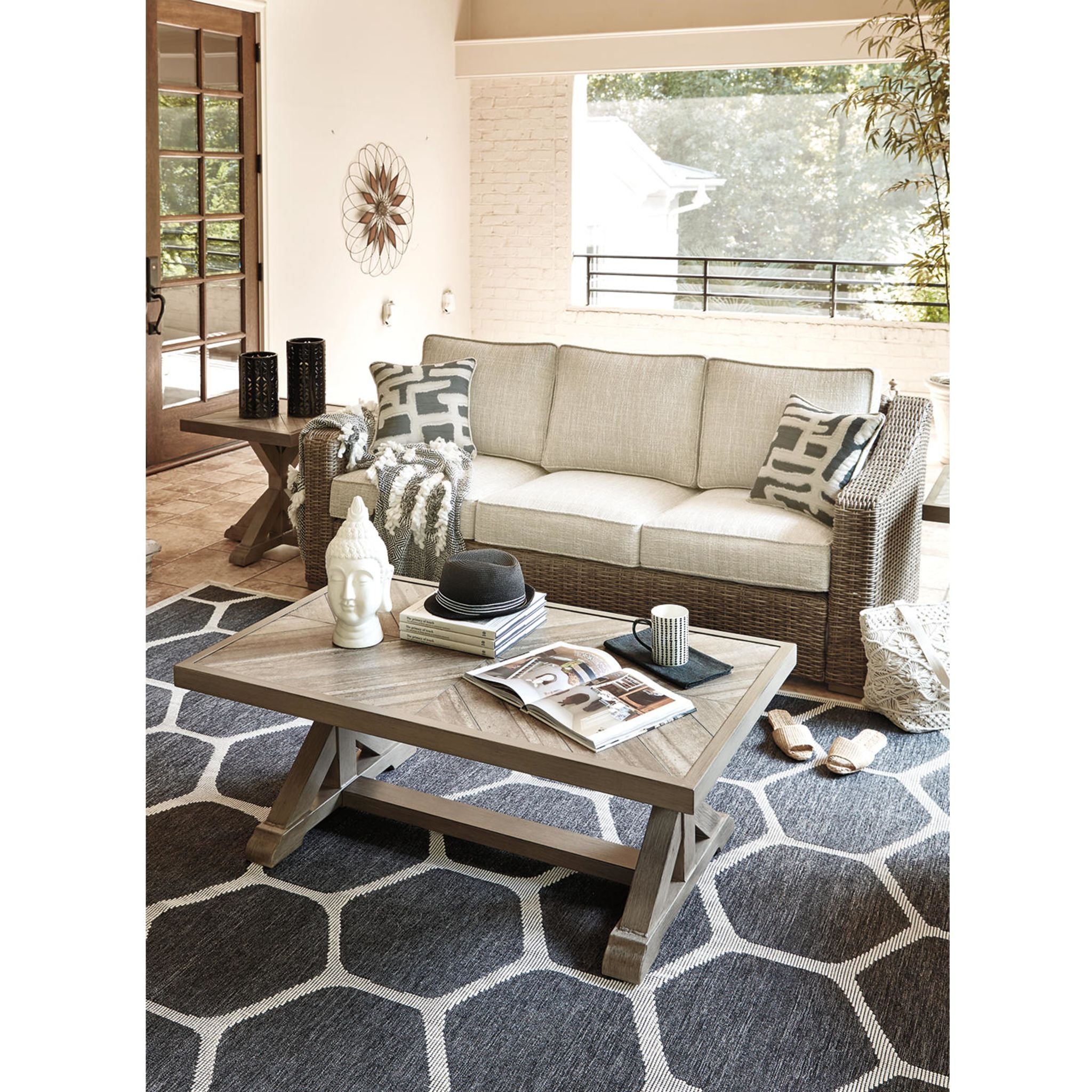 Beachcroft 5-Piece Outdoor Patio Furniture Set - Waterproof Wicker Rattan Sofa Sectional with Beige Cushions for Backyard, Poolside & Garden Relaxation
