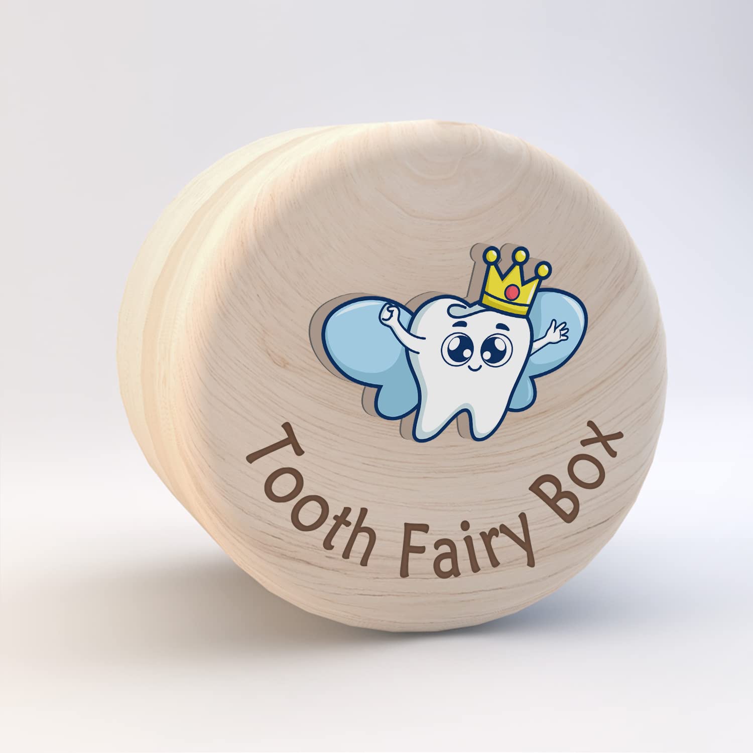 Tooth Fairy Box for Boys & Girls - Wooden Keepsake Storage Box with Wings & 3D Tooth - Perfect for Storing Lost Teeth Under Pillow - Cute Teeth Container for Kids Childhood Memories (Ideal for First Tooth Celebration, Bedtime Rituals & Creating Magical Moments)