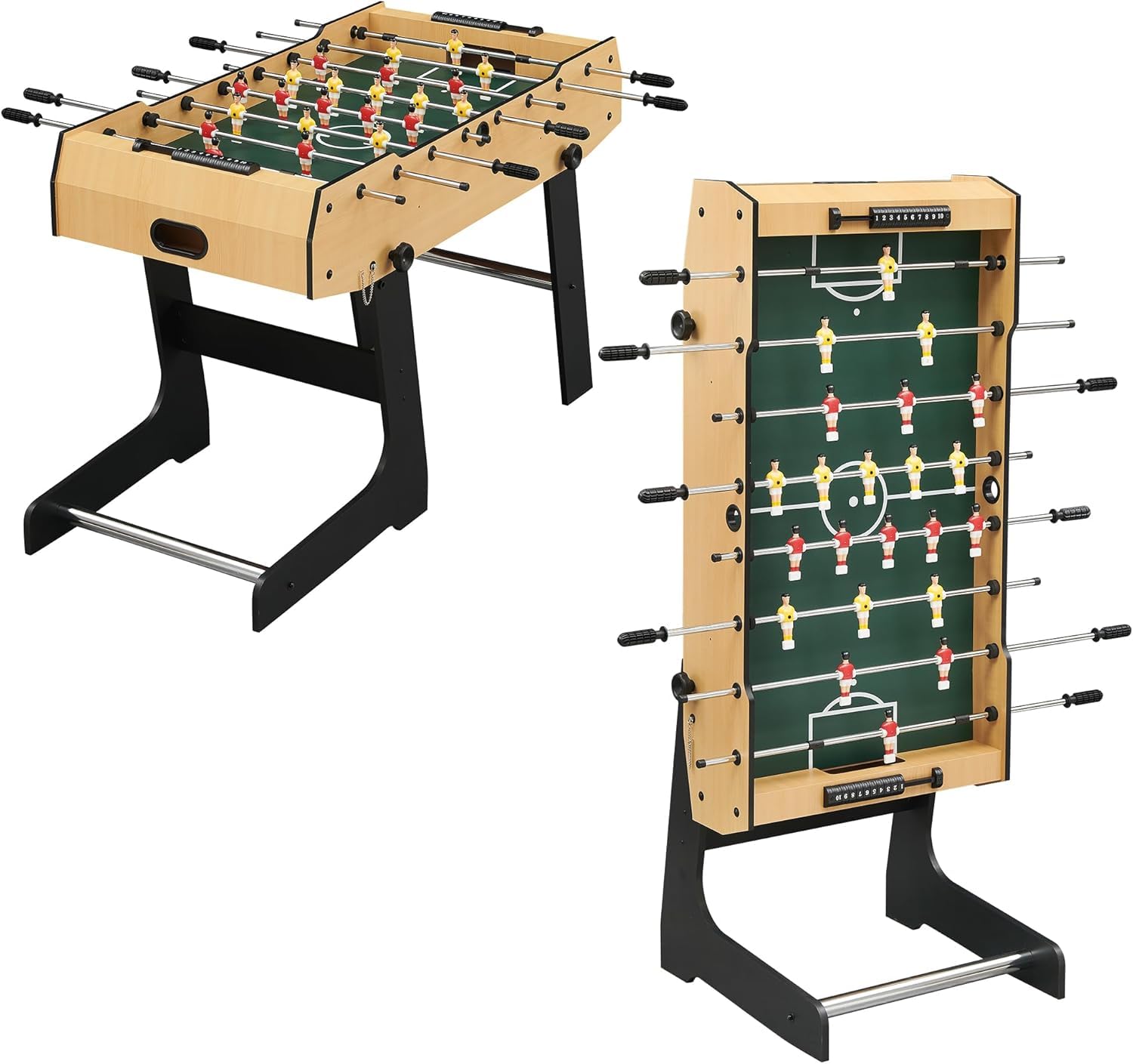 IDEALHOUSE 48” Foldable Foosball Table for Adults & Kids - 26 Soccer Players - Space-Saving Indoor/Outdoor Game Table for Home, Game Room, Parties & Backyard Fun