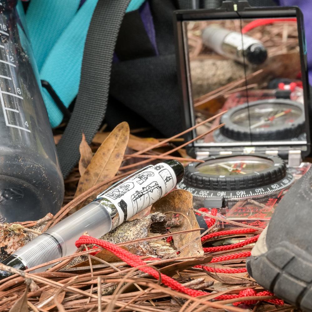 Opus 88 × Twenty Sides Wilderness Survival Fountain Pen - Durable Outdoor Writing Instrument for Camping, Hiking & Emergency Preparedness