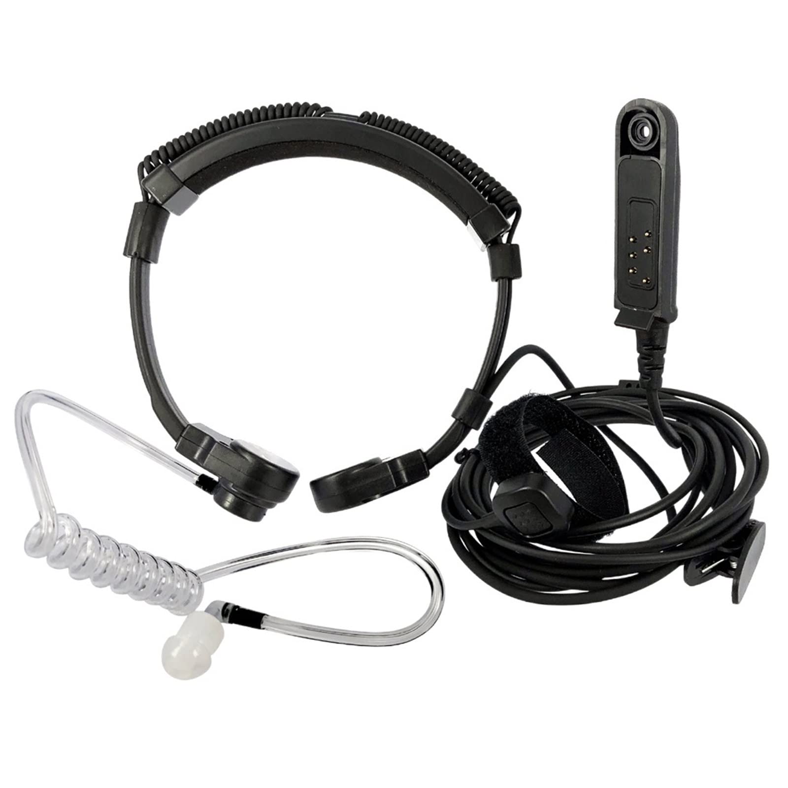 MINUTEAS Air Acoustic Tube Earpiece Headset with Microphone - Compatible with BaoFeng A-58, UV-9R Plus, GT-3WP, BF-9700, UV-82WP Walkie Talkies & Two-Way Radios - Throat Mic for Clear Communication in Security, Construction & Outdoor Activities