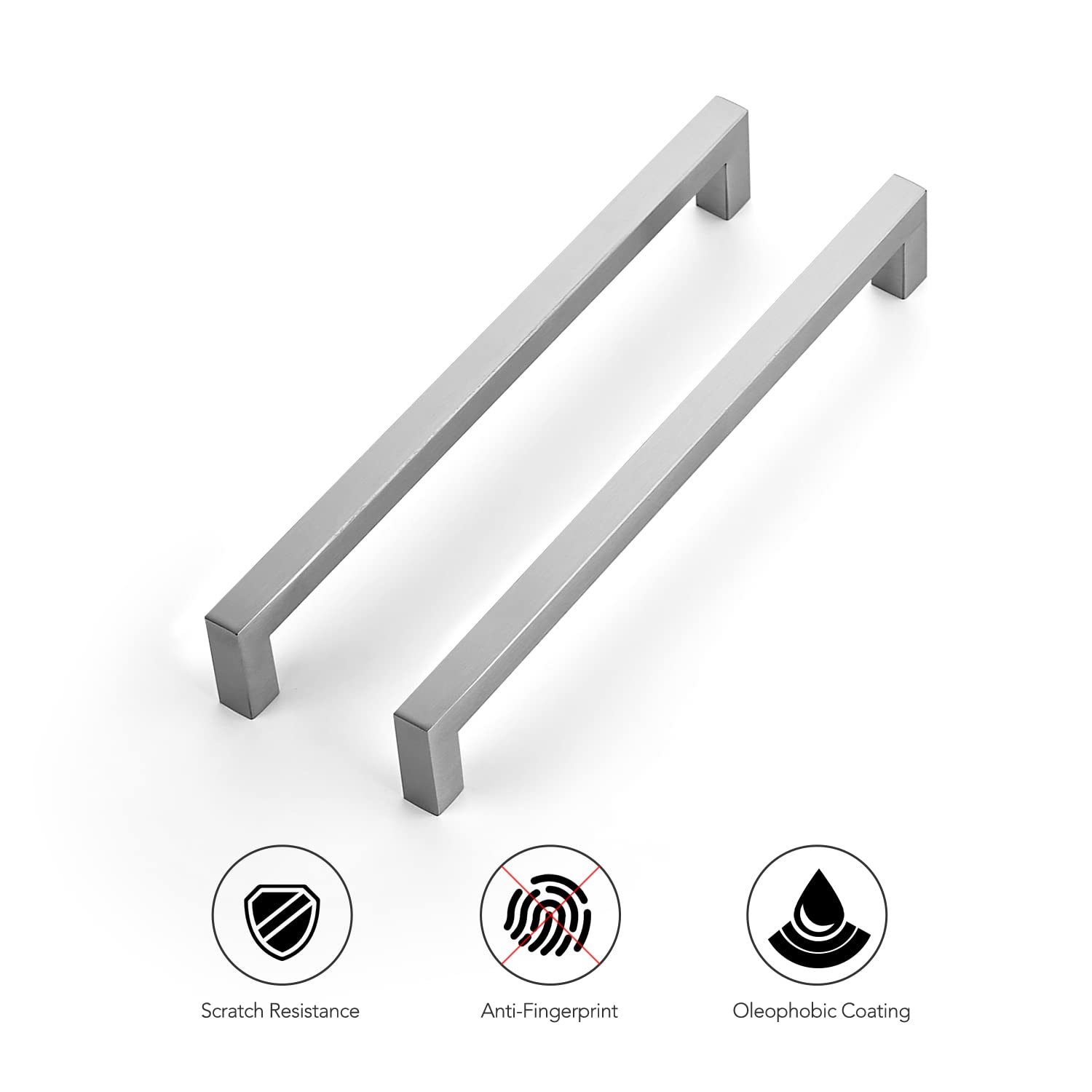 Ravinte 8-4/5 Inch Satin Nickel Cabinet Pulls - 1 Pack Square Kitchen Cabinet Handles, Brushed Nickel Drawer Pulls for Cabinets & Cupboards - Durable Kitchen Hardware for Modern & Farmhouse Style Homes