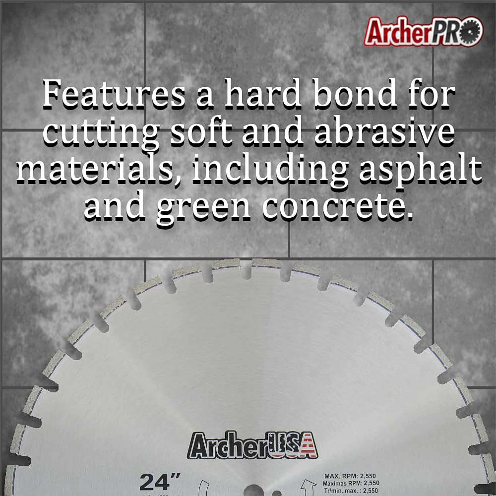 Archer Pro 16-Inch Diamond Saw Blade - Premium Asphalt & Green Concrete Cutting Disc - Ideal for Construction, Road Work & DIY Projects