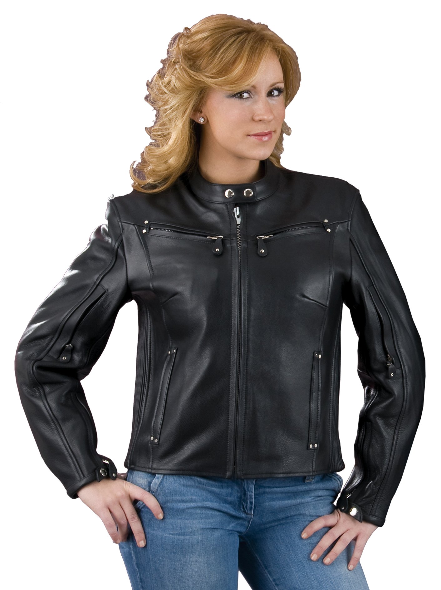 Milwaukee Leather Women's Naked American Leather Vented Scooter Jacket - Black XXX-Large | Breathable Motorcycle Jacket for Riding Comfort | Perfect for Urban Commuting & Weekend Adventures