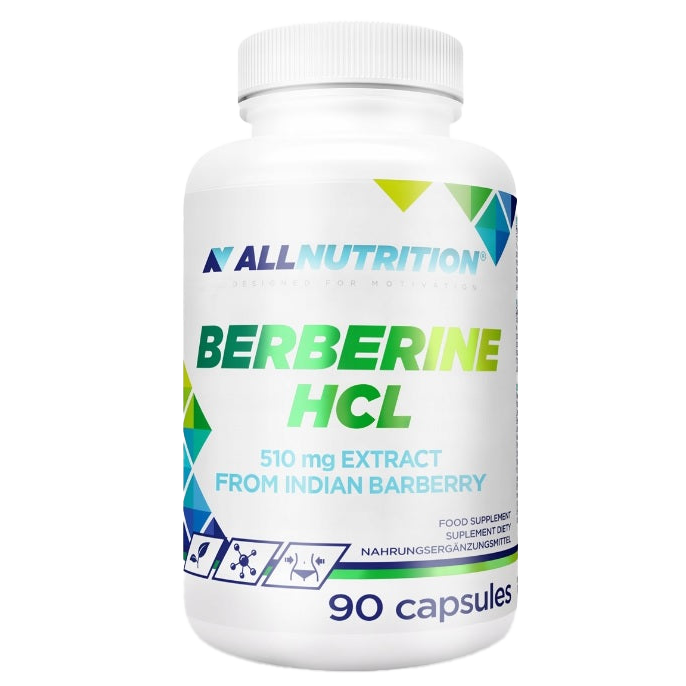 Allnutrition Berberine HCl 510mg - Premium Indian Barberry Extract Supplement (90 Capsules) for Blood Sugar Support & Digestive Health | Vegan & Non-GMO