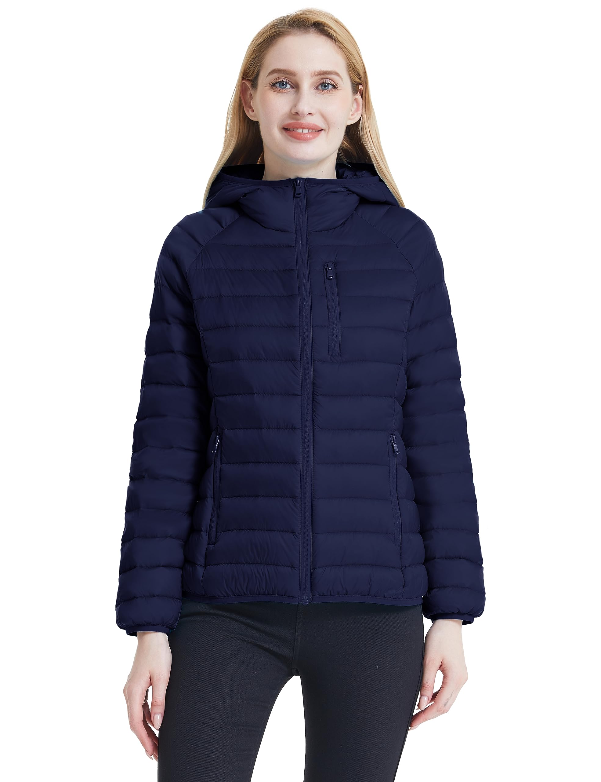 Wantdo Women's Lightweight Packable Down Jacket - Hooded Winter Puffer Coat for Outdoor Activities, Travel & Cold Weather