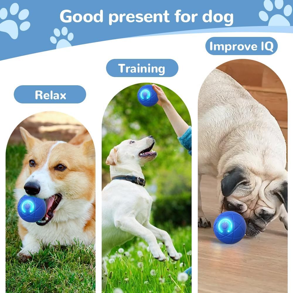 2025 New Interactive Shaky Ball Toy for Dogs - Automatic Moving & Vibrating Dog Ball - Fun Chew Toy for Small, Medium & Large Breeds - 2 Pack (Orange + Blue) - Perfect for Indoor Play, Fetch & Training Sessions