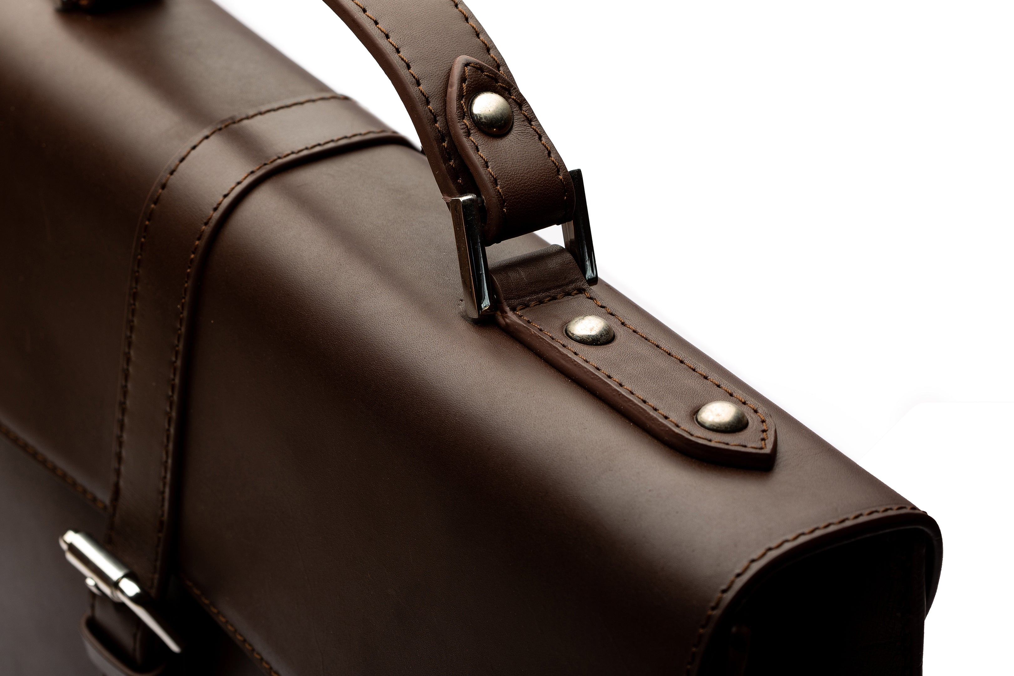 Premium Genuine Leather Laptop Briefcase for Business Professionals - Dark Brown - Perfect for Office, Travel & Executive Meetings