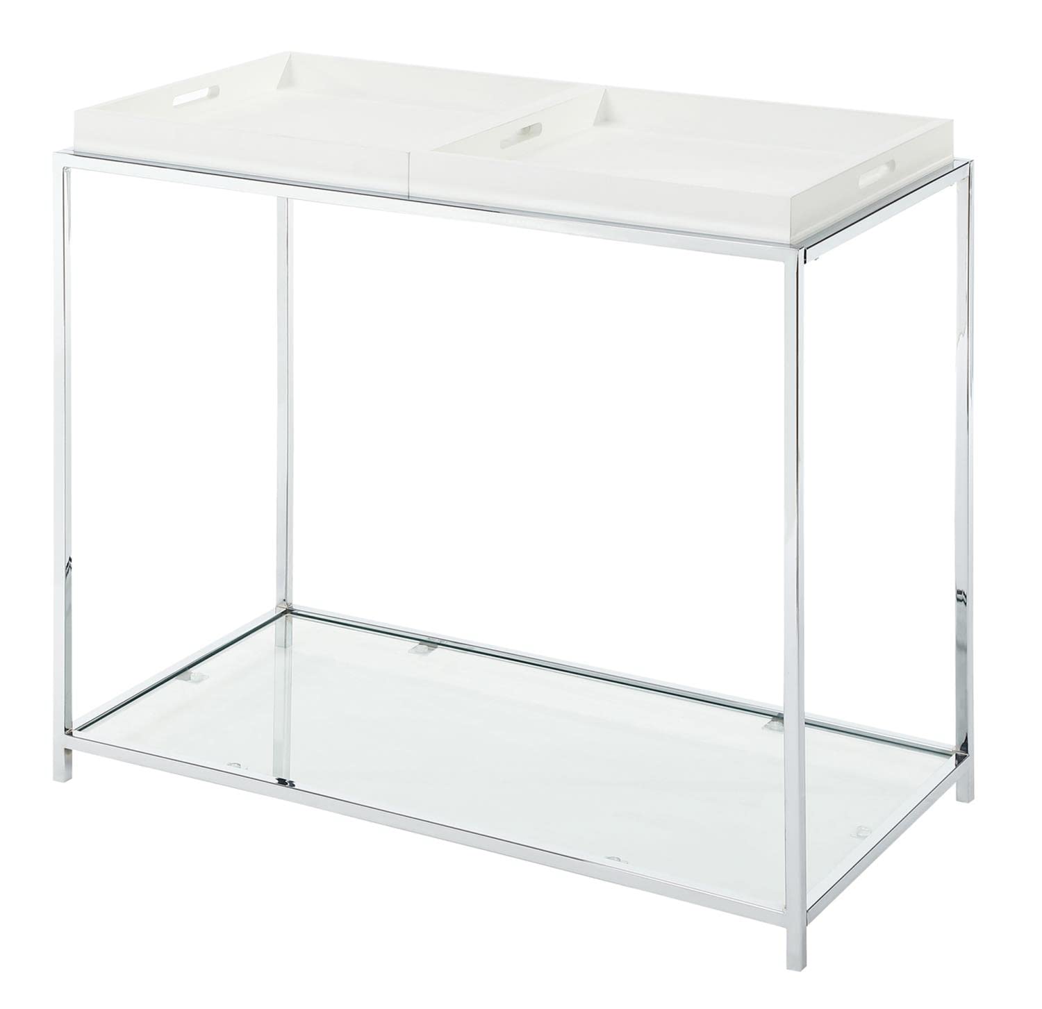 Convenience Concepts Palm Beach Console Table - White Entryway Sofa Table for Hallway, Living Room & Bedroom Decor