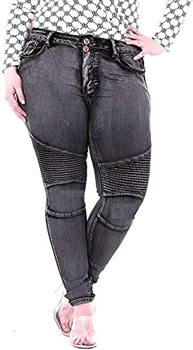 Jd Moto Biker Y1648 Black/Gray Jeans