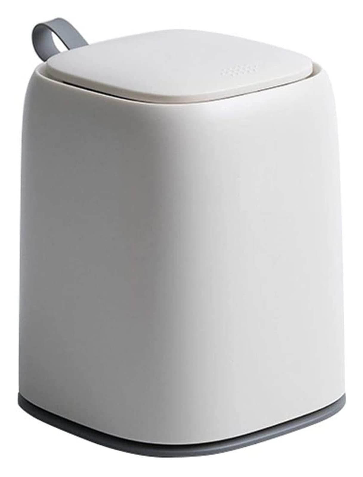AALINAA Mini Trash Can with Lid and Handle - Small Push-Type Garbage Bin for Desk, Office, Bedroom, Dressing Table, Kitchen & Living Room - Compact Waste Basket for Home & Workspace (White) - Perfect for Organizing Small Spaces & Keeping Areas Clean
