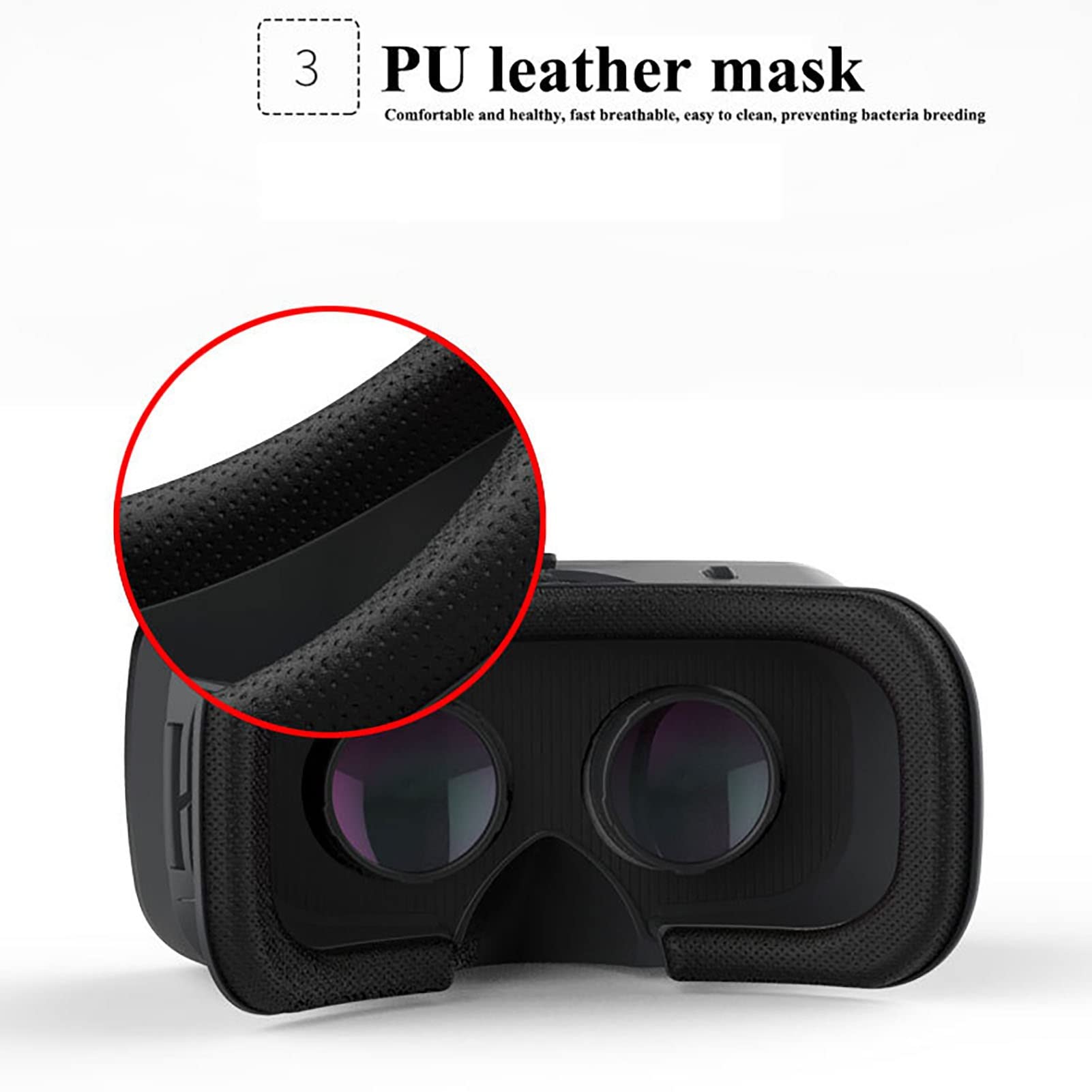3D VR Glasses with Remote Control, VR Headset for iPhone & Android Smartphones 4.7-6.6 Inch, Bluetooth Controller & Eye Care System (Black, Model B03) - Perfect for Gaming, Movies & Virtual Reality Experiences