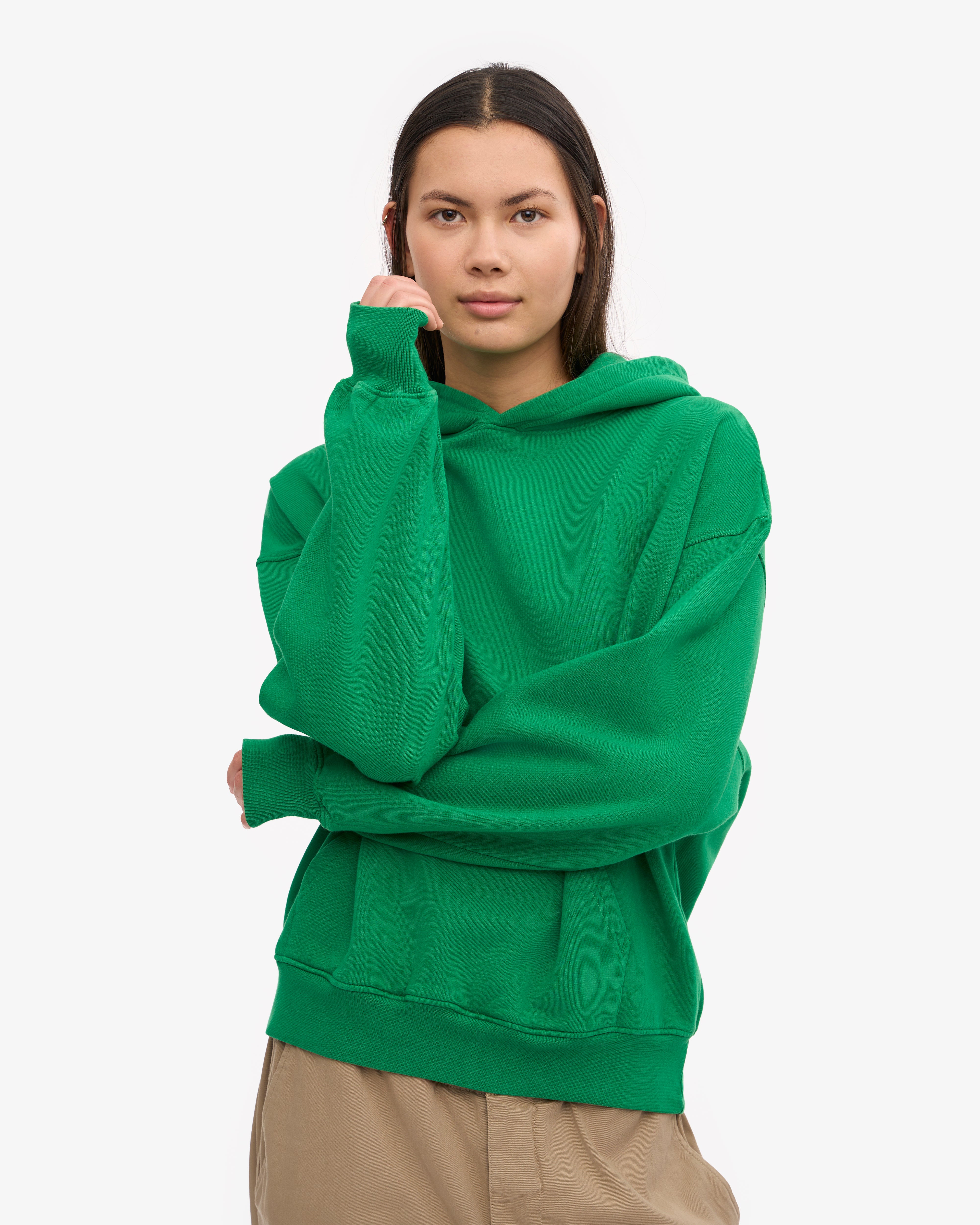 Organic Oversized Hoodie - Kelly Green | Eco-Friendly Cotton Pullover for Men & Women | Perfect for Casual Wear, Gym & Outdoor Activities
