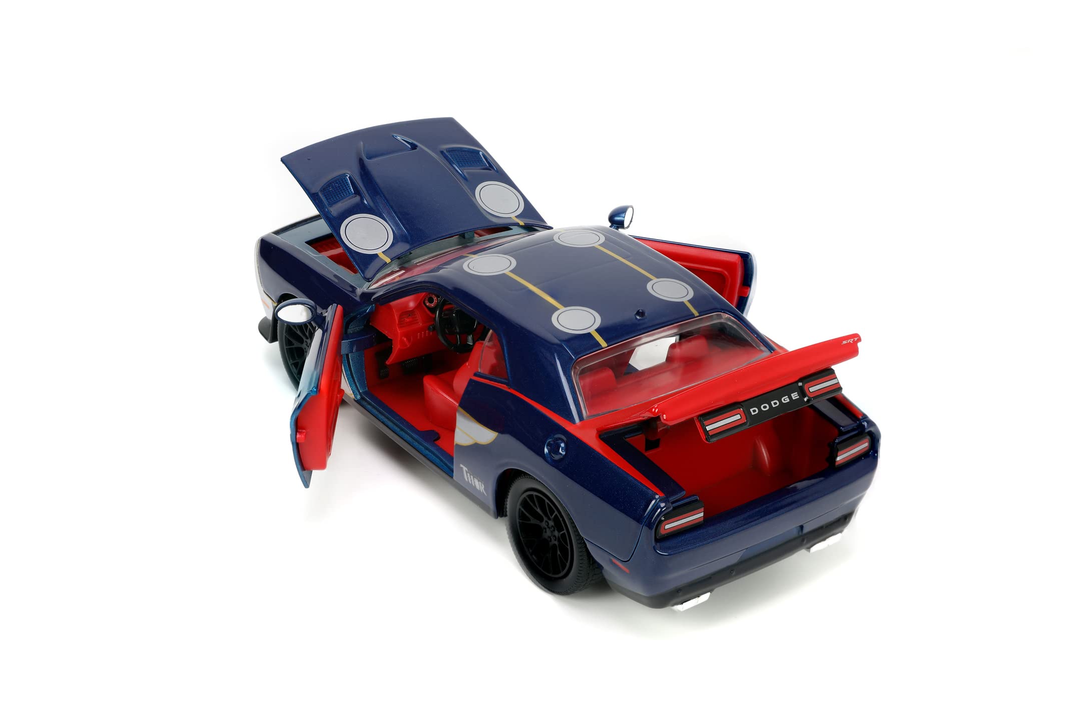 Jada Toys Marvel Thor 2015 Dodge Challenger 1:24 Scale Die-Cast Model Car – Collectible Action Figure for Superhero Fans & Car Enthusiasts – Perfect for Display, Gifts, and Marvel Movie Collections