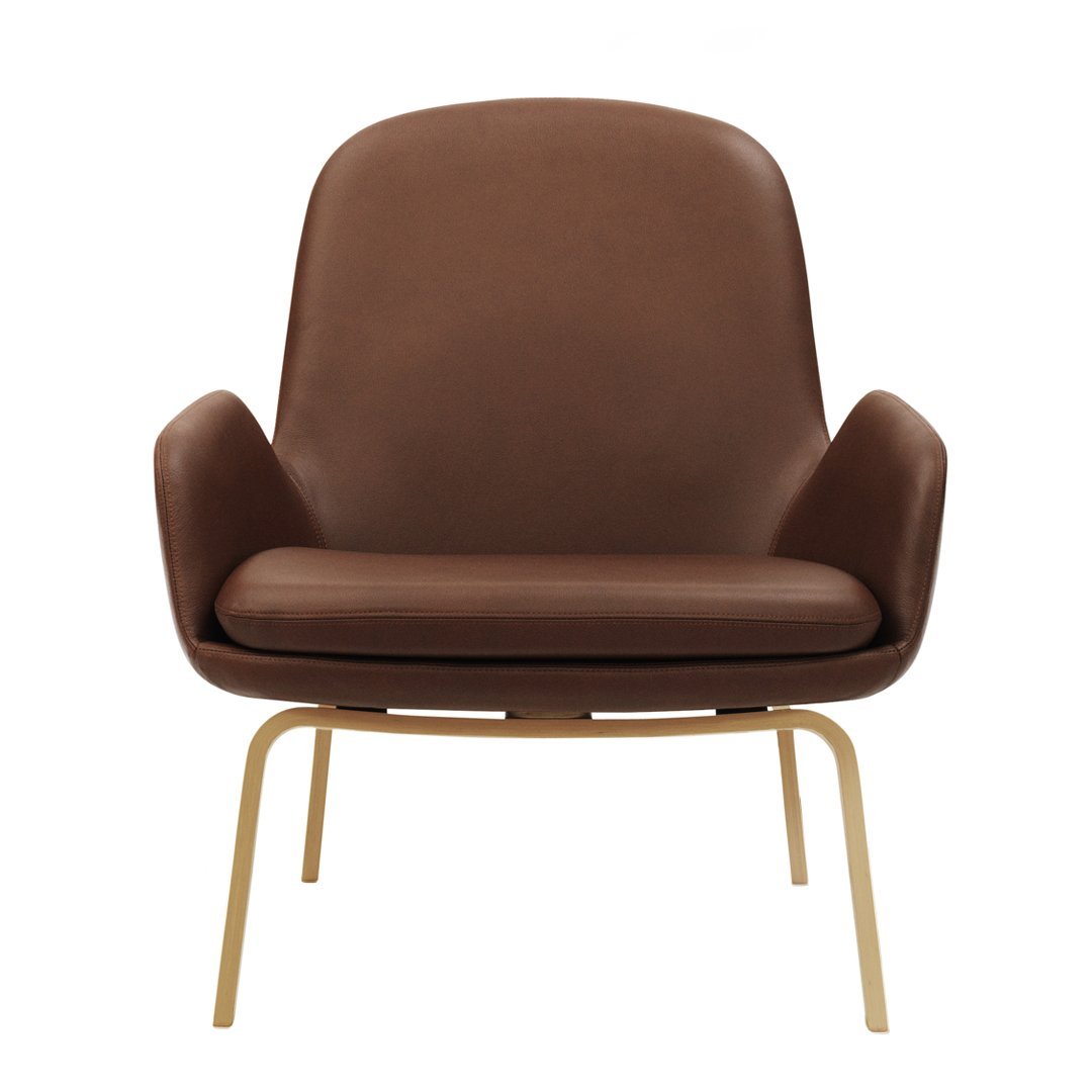 Modern Era Lounge Chair - Low Profile Mid Century Design for Living Room, Bedroom & Office - Comfortable Relaxing Armchair with Wooden Legs