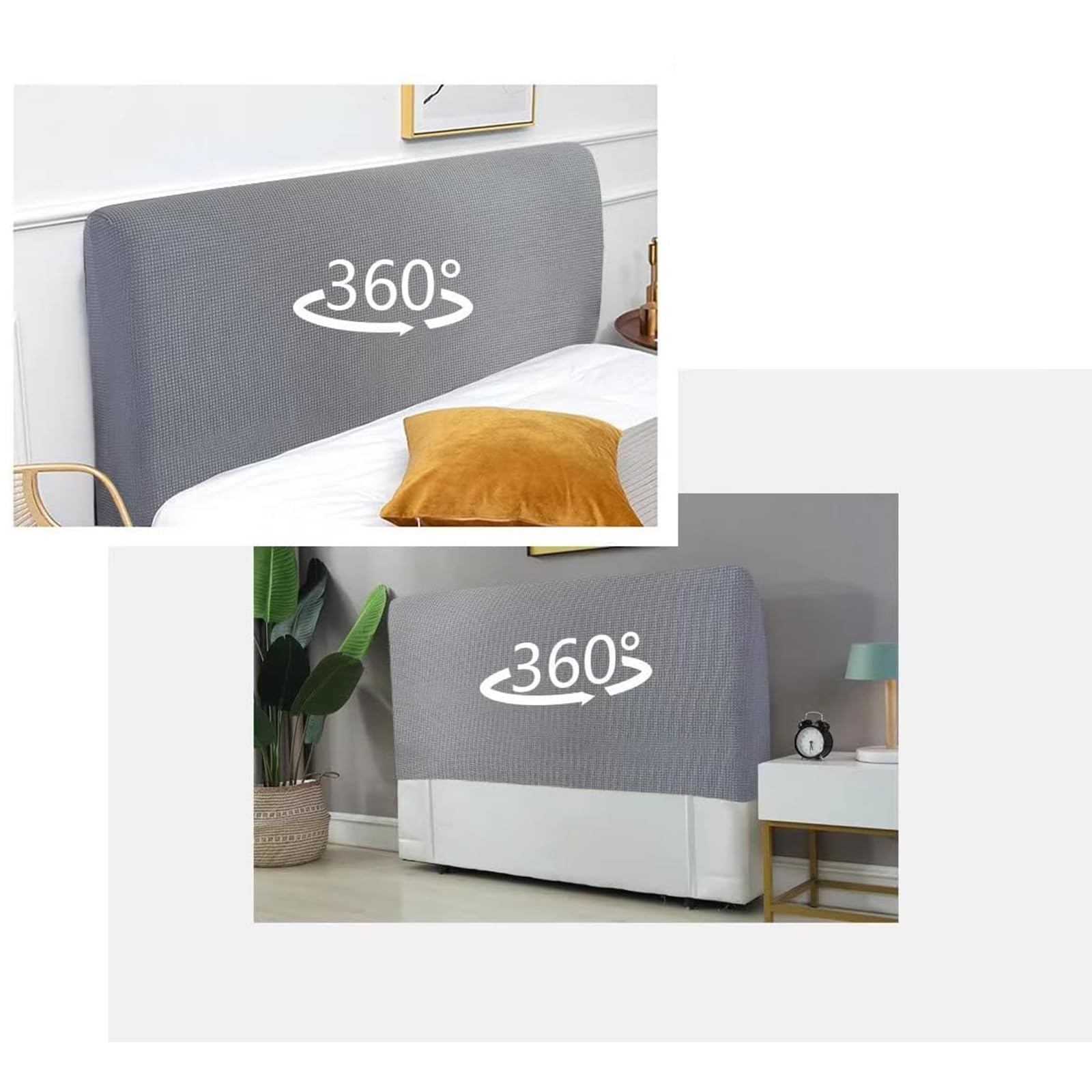 EFELIM Waterproof Headboard Cover - Queen, King & Full Size Stretch Slipcover, Anti-Slip Dustproof Protector for Bedroom Decor (Dark Gray, Queen 59