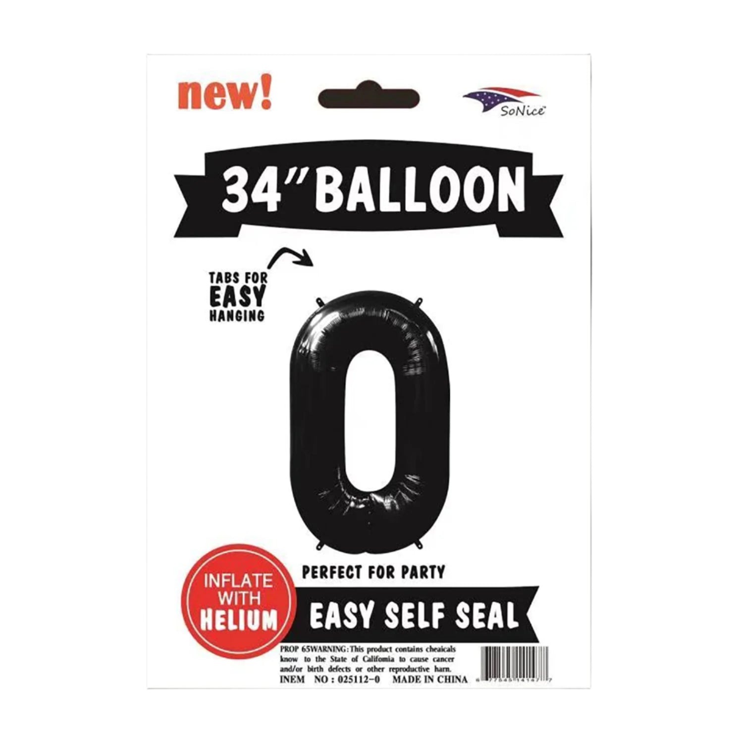 Black Number 0 Foil Balloon (34 Inch) - Perfect for Birthday Parties, Anniversaries & Special Celebrations