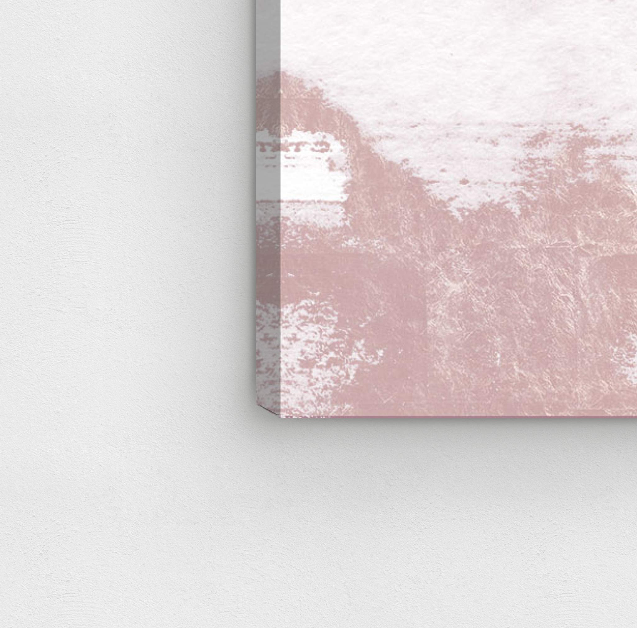 Blushing Sun Abstract Wall Art Canvas Print - 16x16 Inches Pink & Gold Modern Home Decor - Perfect for Living Room, Bedroom & Office Décor