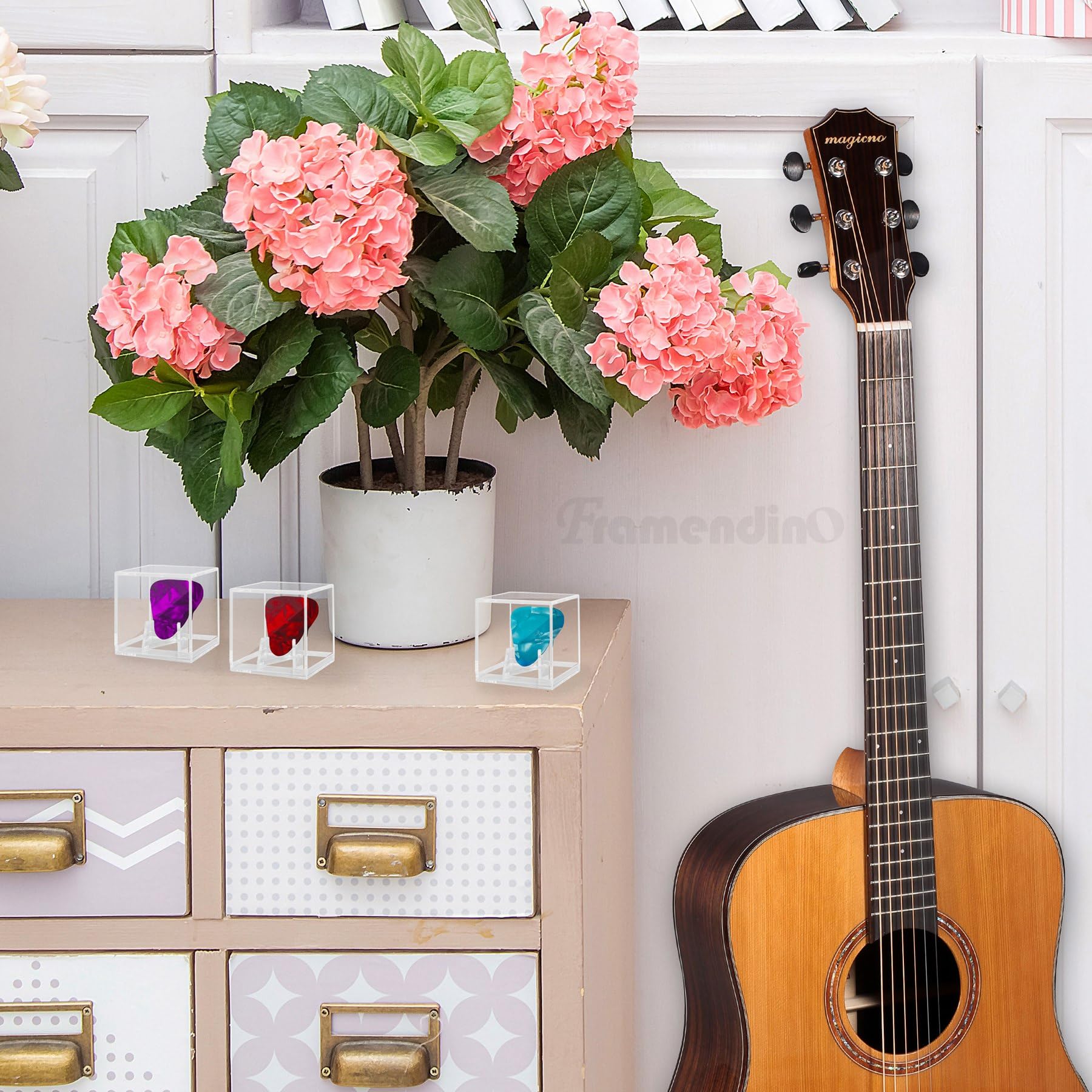 3 Pack Acrylic Guitar Pick Display Case - Clear Shadow Box Holder for Collectible Picks | Perfect for Guitar Enthusiasts & Music Lovers Decor | Wall Mountable Pick Showcase for Bedroom, Studio & Music Room