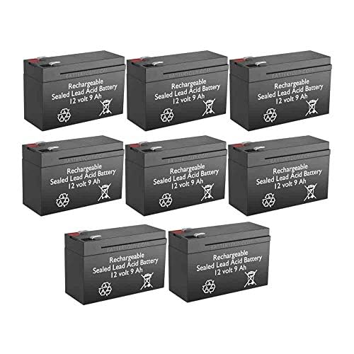 PW9130N1500T-EBM Replacement 12V 9Ah SLA Batteries - 8 Pack | Rechargeable High Rate Sealed Lead Acid Battery | Compatible with Security Systems, Emergency Lighting & UPS Backup Power