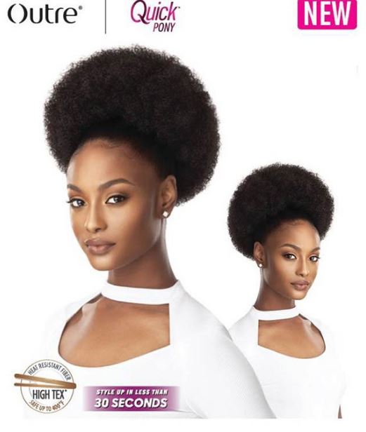 OUTRE QUICK PONY AFRO PUFF XL - Extra Large Synthetic Hair Puff for Natural Black Hairstyles | Perfect for Protective Styles, Cosplay & Everyday Wear